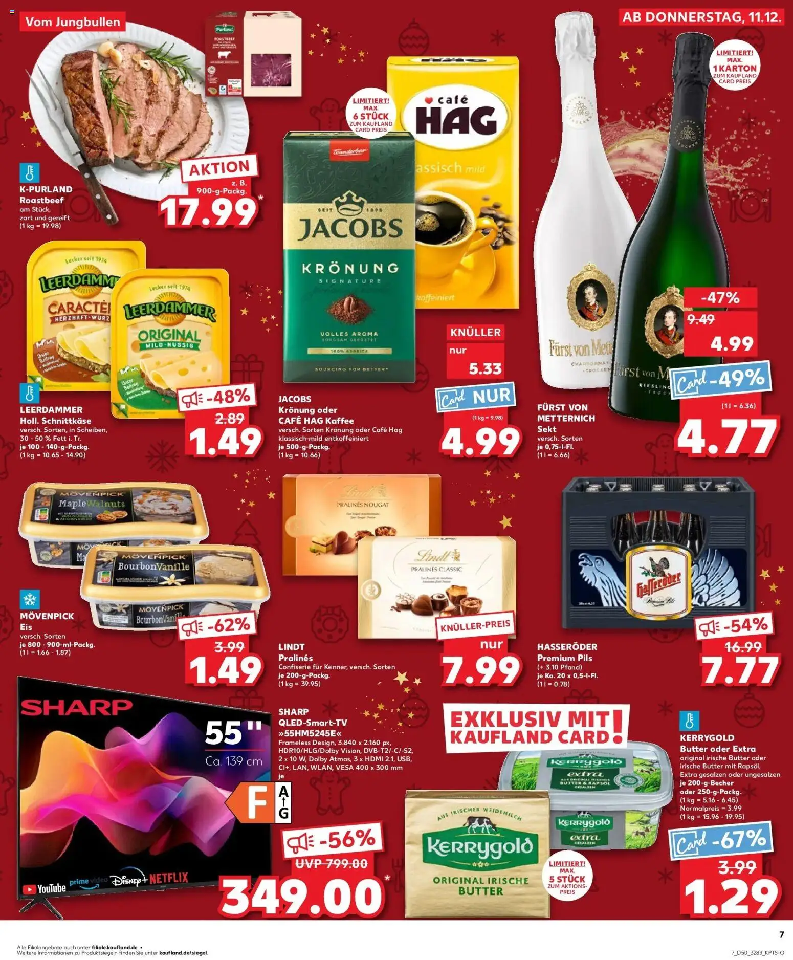 Kaufland prospekt Mühlhausen	 – gültig ab 14.12.2025 | Seite: 7 | Produkte: Furst von metternich, Lindt, Kerrygold butter, Video