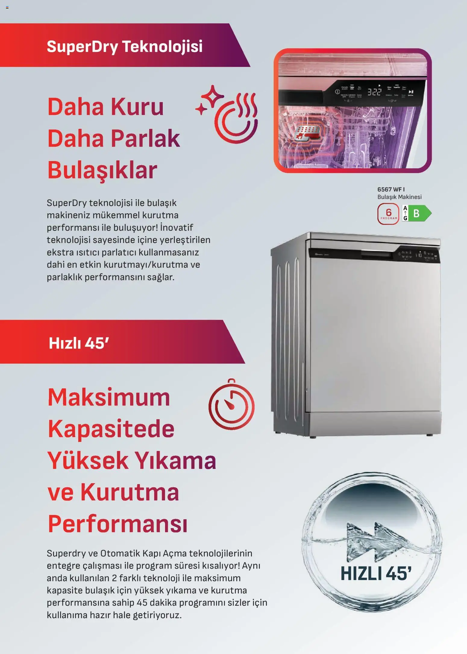 Arçelik Katalog - 16.04.2026 tarihinden itibaren geçerlidir | Sayfa: 31 | Ürünler: Parlatıcı, Bulaşık makinesi