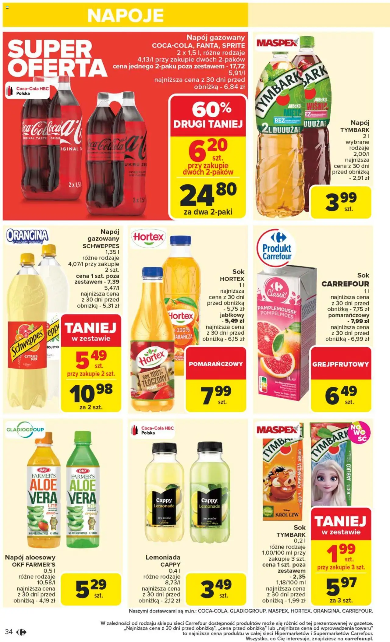 Carrefour Gazetka od 02.06.2025 | Strona: 36 | Produkty: Napoje, Sprite, Cytryny, Sok