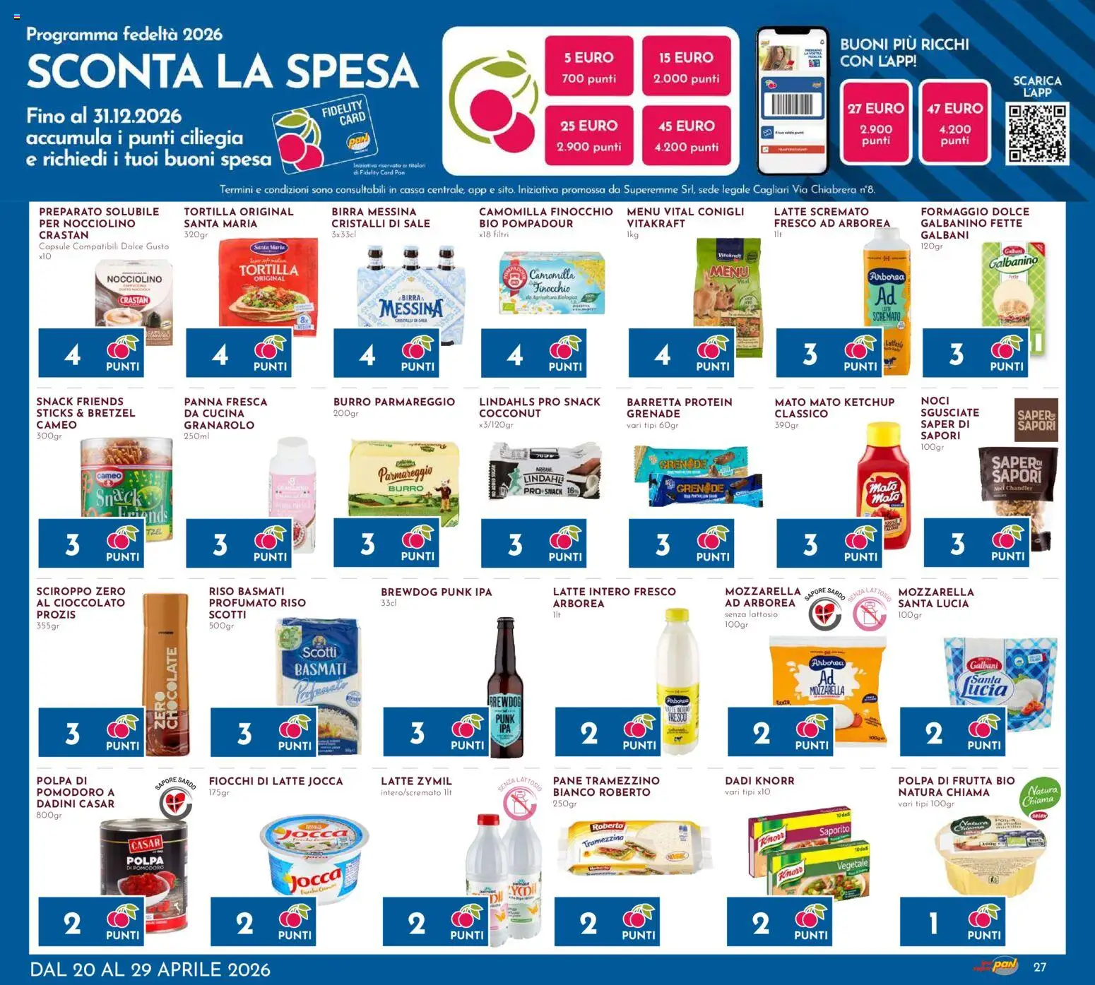 Volantino Pan del 20.04.2026 | Pagina: 27 | Prodotti: Birra, Riso, Fiocchi di latte, Burro