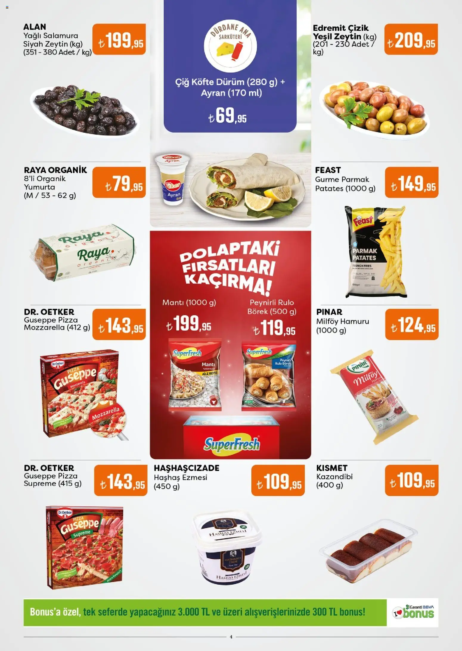 Özdilek Katalog - 24.02.2026 tarihinden itibaren geçerlidir | Sayfa: 4 | Ürünler: Yumurta, Pizza, Patates, Zeytin