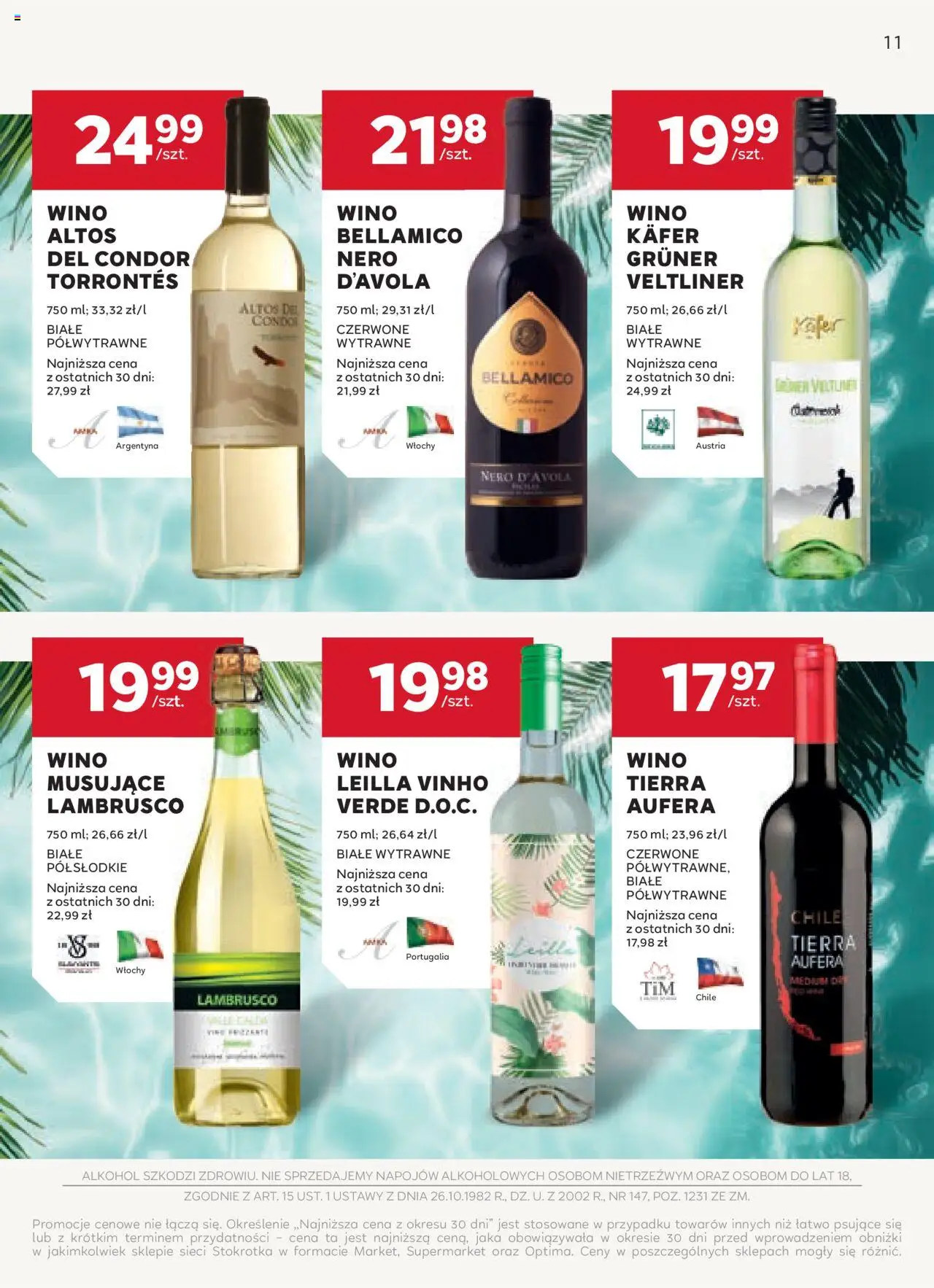 Stokrotka Gazetka - Oferta alkoholowa od 13.08.2025 | Strona: 11 | Produkty: Stokrotka, Wino, Alkohol, Lambrusco