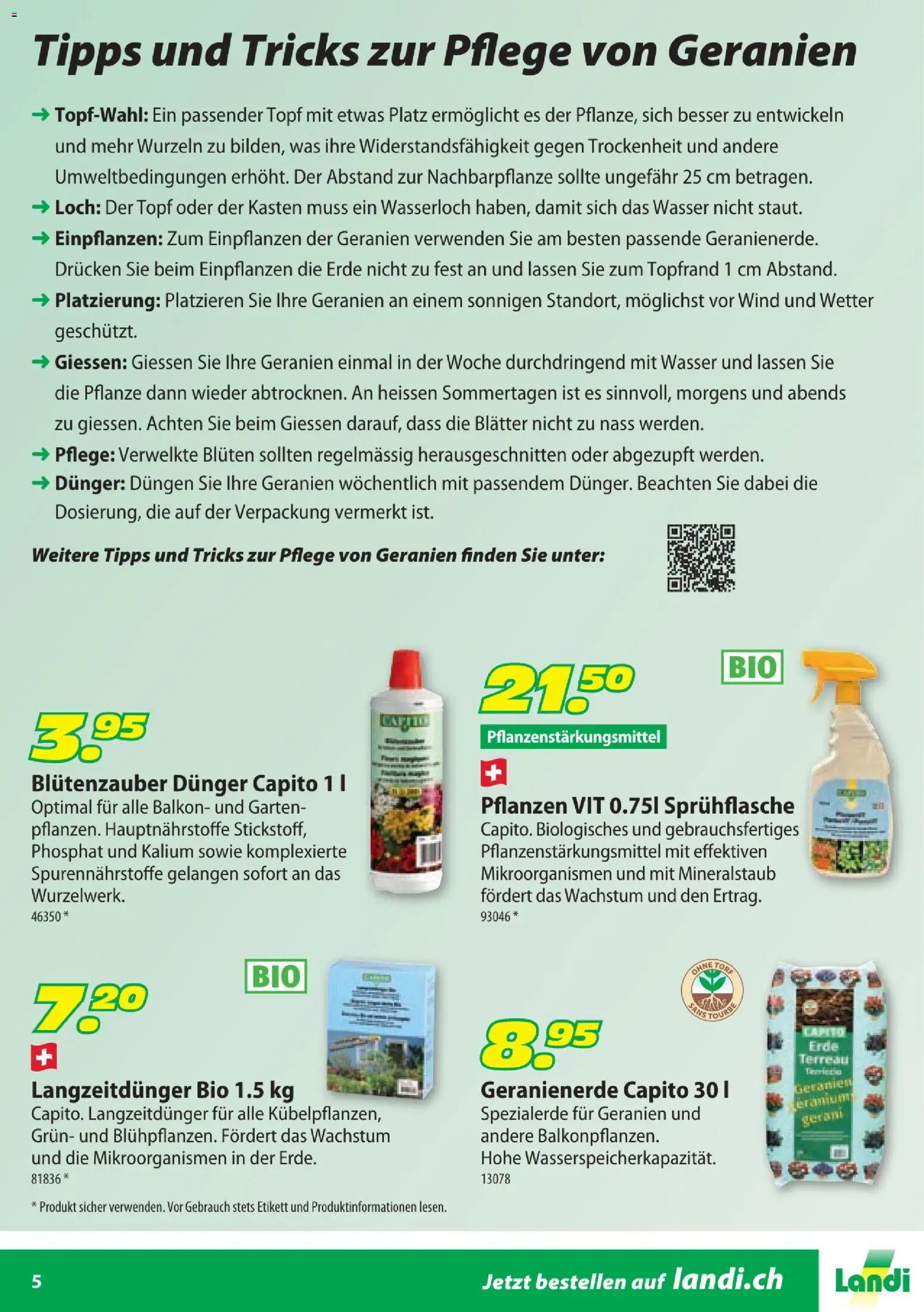 Landi aktionen Geranien – gültig ab 10.04.2026 | Seite: 5 | Produkte: Drücken sie, Wasser