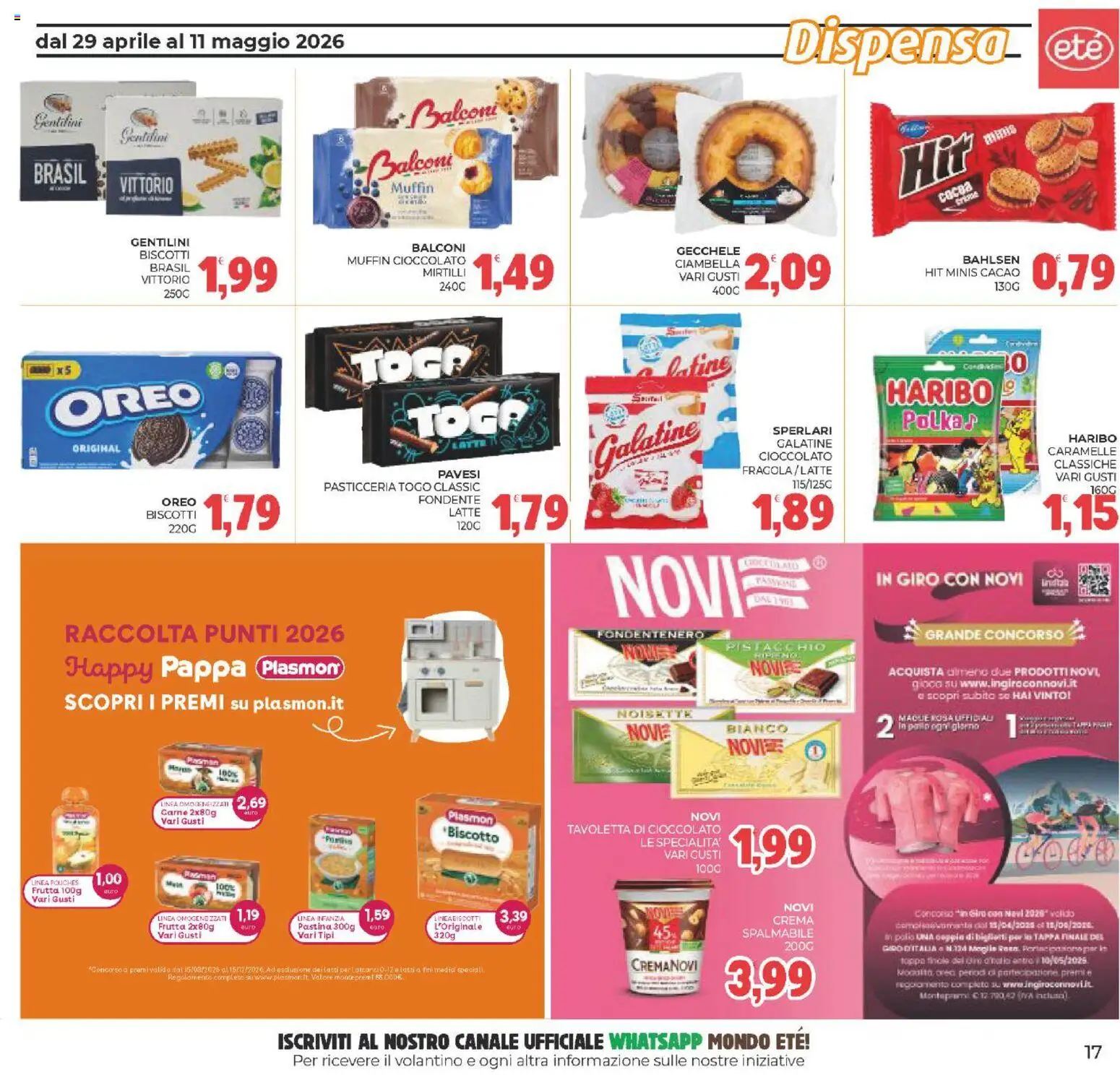 Volantino Eté del 29.04.2026 | Pagina: 17 | Prodotti: Crema, Caramelle, Muffin, Cacao