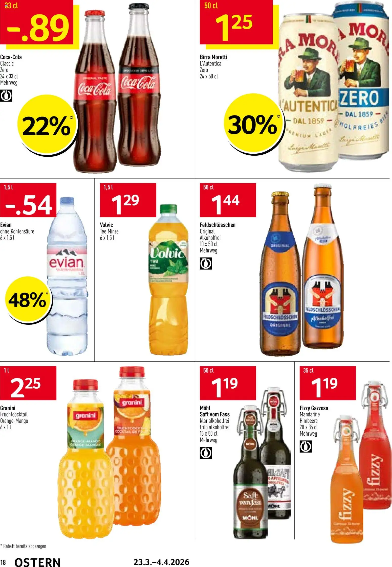 Prodega Aktionen Ostern – gültig ab 23.03.2026 | Seite: 18 | Produkte: Coca Cola, Saft, Tee, Himbeere