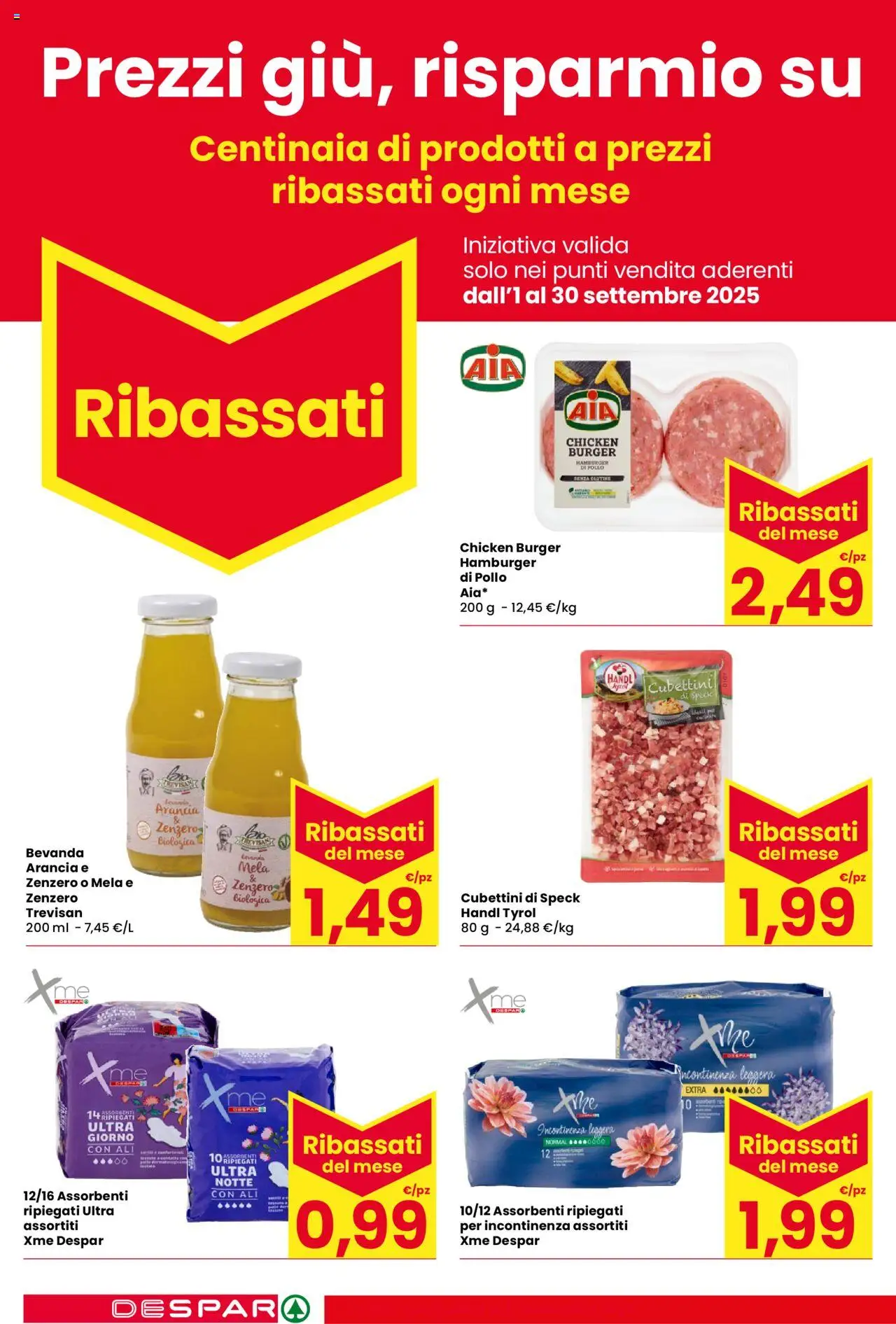 Volantino Despar del 04.09.2025 | Pagina: 14 | Prodotti: Speck, Pollo, Arancia, Hamburger