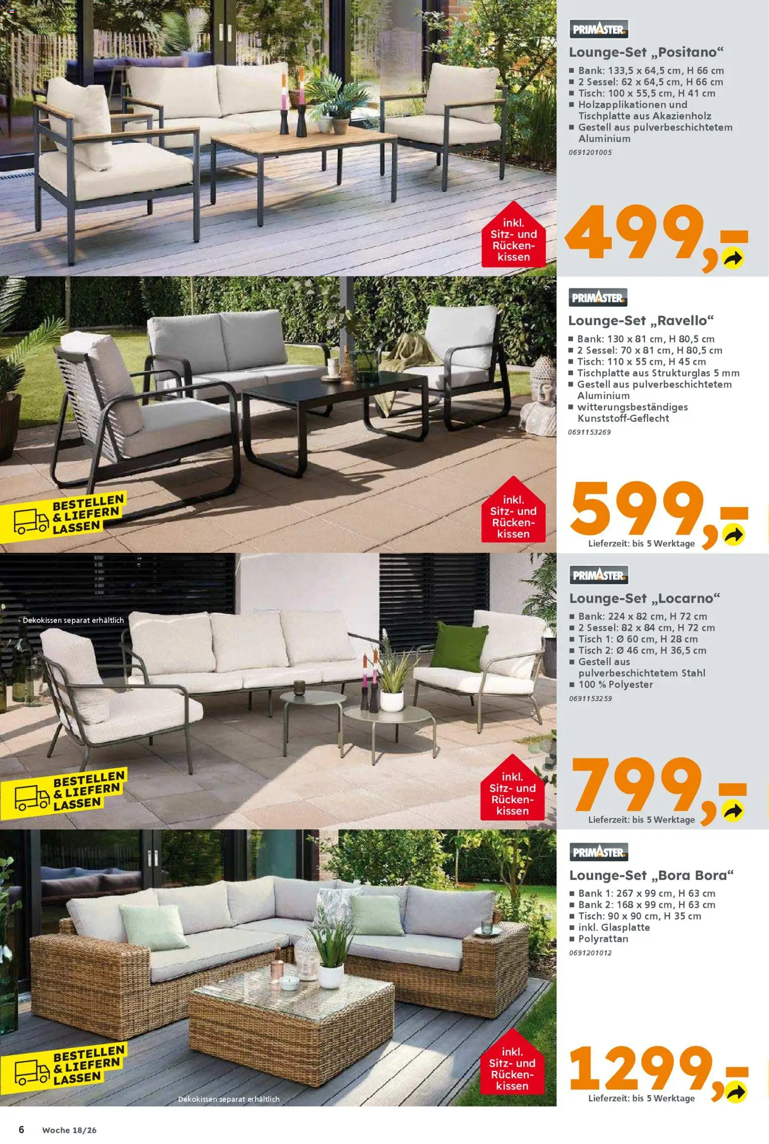 Globus Baumarkt Prospekt Berlin-Treptow	 – gültig ab 26.04.2026 | Seite: 6 | Produkte: Kissen, Sessel, Tisch