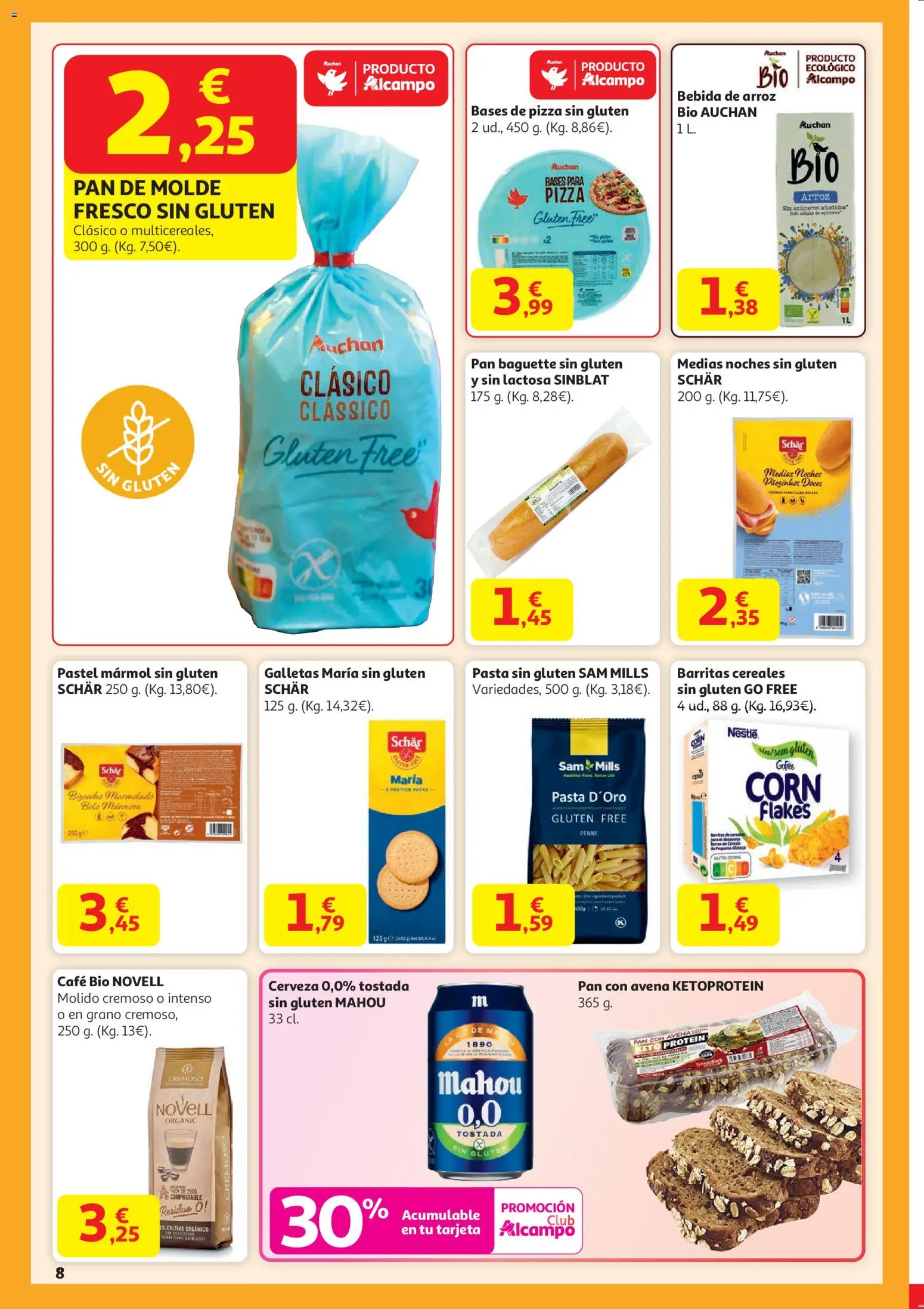 Alcampo - Hg Unico │ válido desde el 29.12.2025 | Página: 8 | Productos: Pan, Café, Arroz, Bebida de arroz