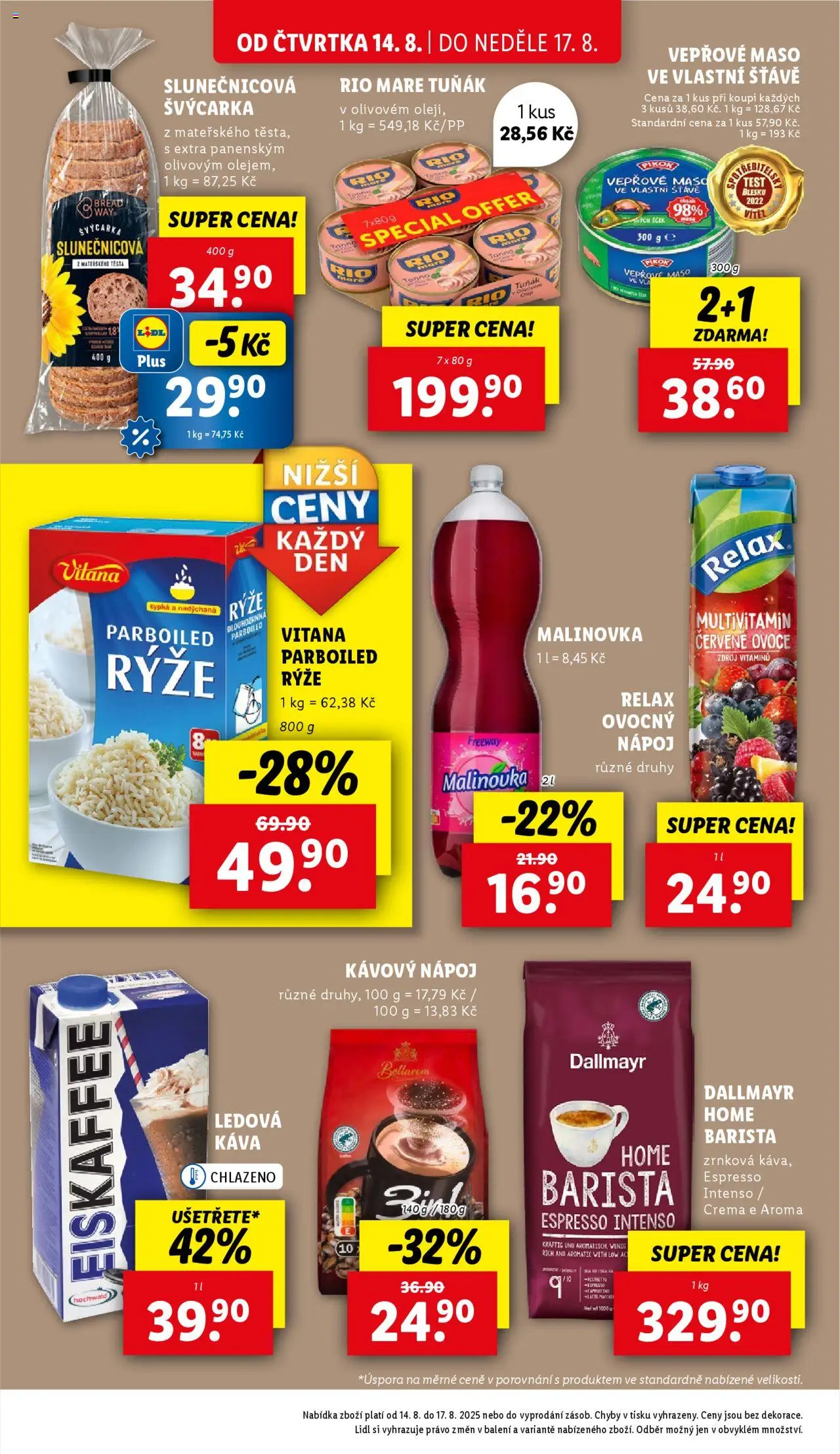 Lidl leták od 14.08.2025 | Strana: 16 | Produkty: Iced coffee, Káva, Vepřové maso, Pikok