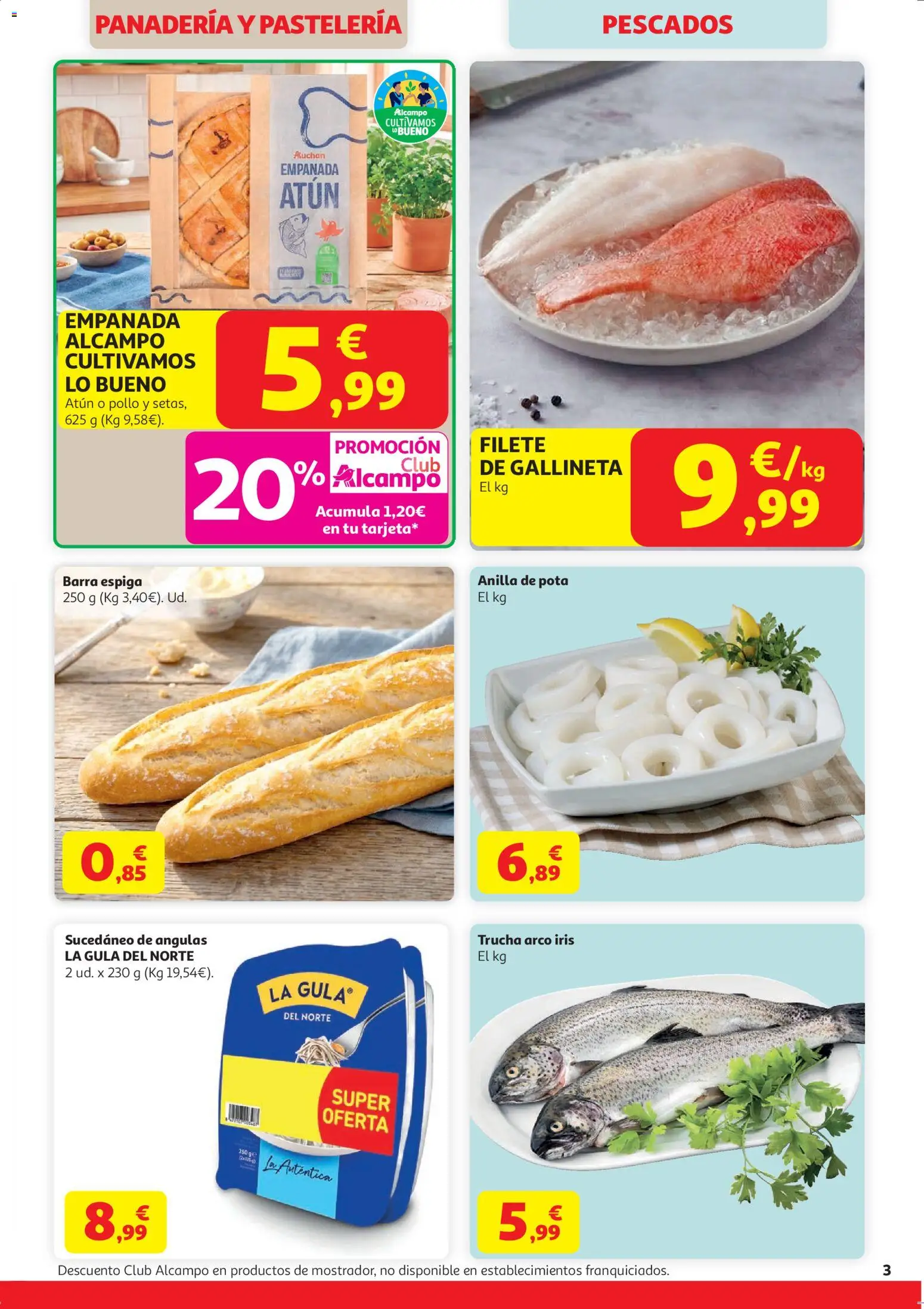 Alcampo Supermercado MAD │ válido desde el 07.04.2026 | Página: 3 | Productos: Filete, Panadería