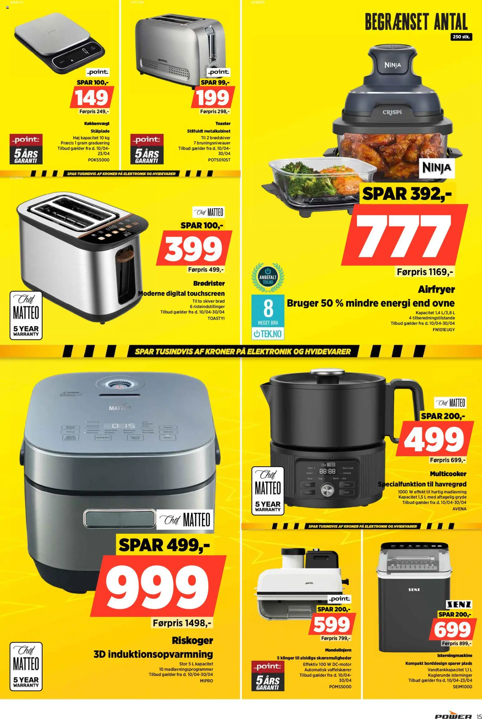 Power tilbudsavis – gyldig fra 17.04.2026 | Side: 15 | Produkter: Brød, Brødrister, Køkkenvægt