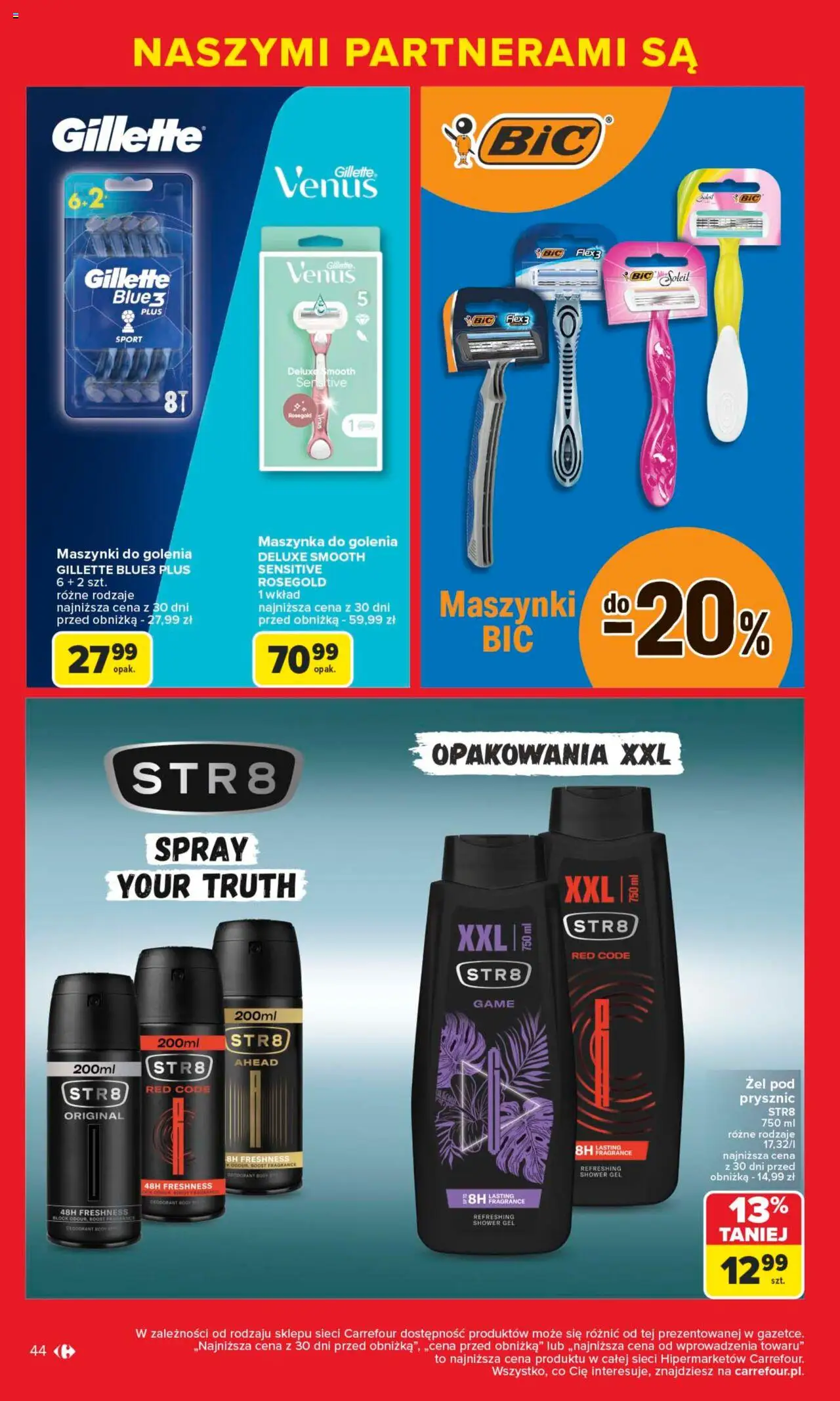 Carrefour Gazetka - Markowe okazje czekają od 09.06.2025 | Strona: 44 | Produkty: Gillette, Maszynka do golenia, Maszynki do golenia, Body