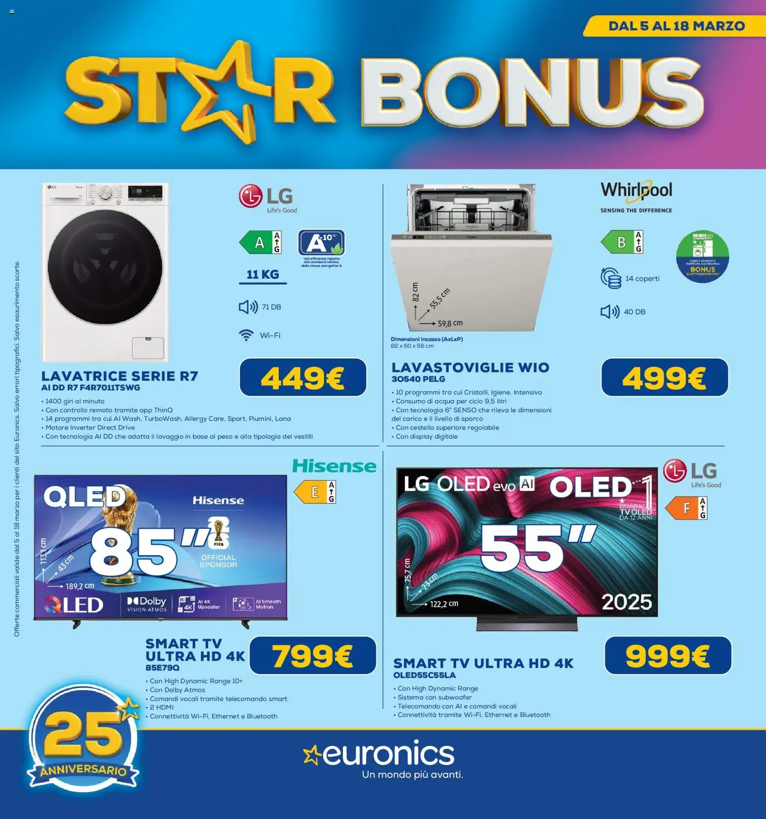 Volantino Euronics del 05.03.2026 | Pagina: 1 | Prodotti: Telecomando, smart TV, Acqua, Lavastoviglie