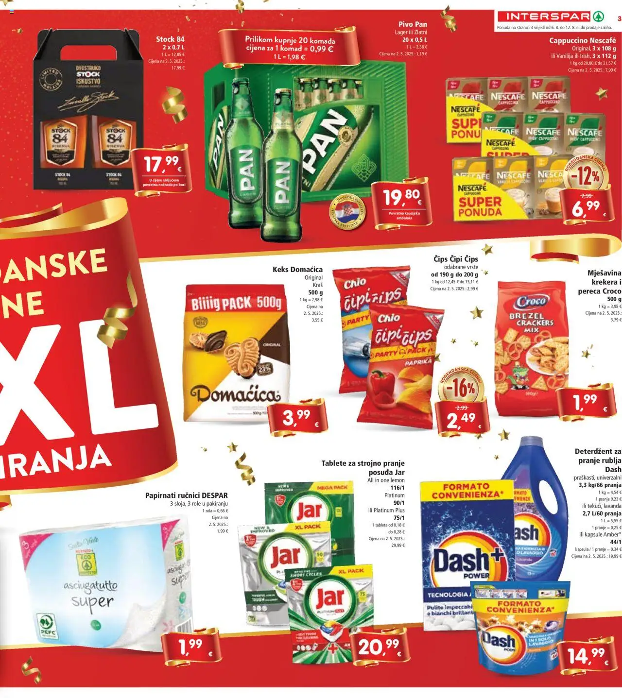 Interspar katalog | vrijedi od 06.08.2025 | Stranica: 3 | Proizvodi: Deterdžent, Paprika, Papirnati ručnici, Cappuccino
