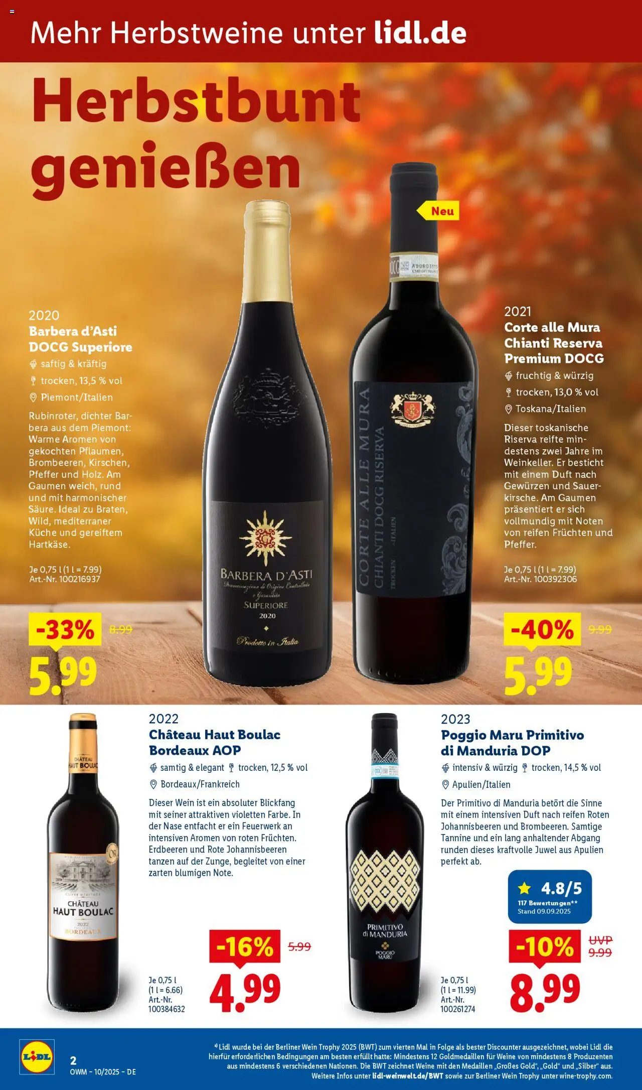 Lidl Wein & Spirituosen im Onlineshop – gültig ab 01.10.2025 | Seite: 2 | Produkte: Berliner, Küche, Pfeffer, Erdbeeren