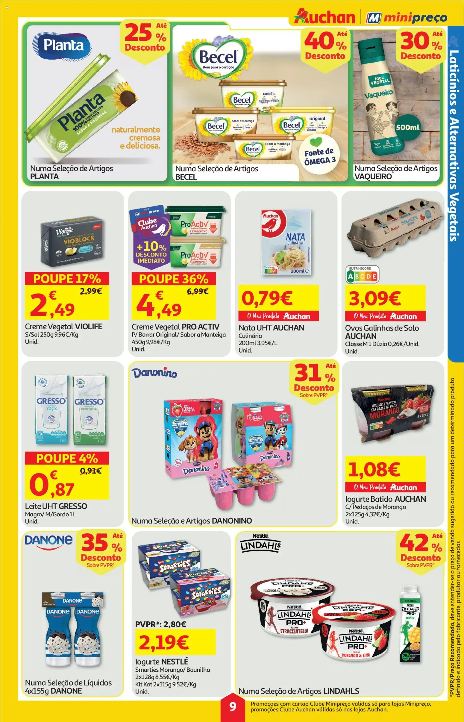 Auchan folheto │ válido de 20.11.2025 | Página: 9 | Produtos: Leite, Manteiga, Nestlé, Creme