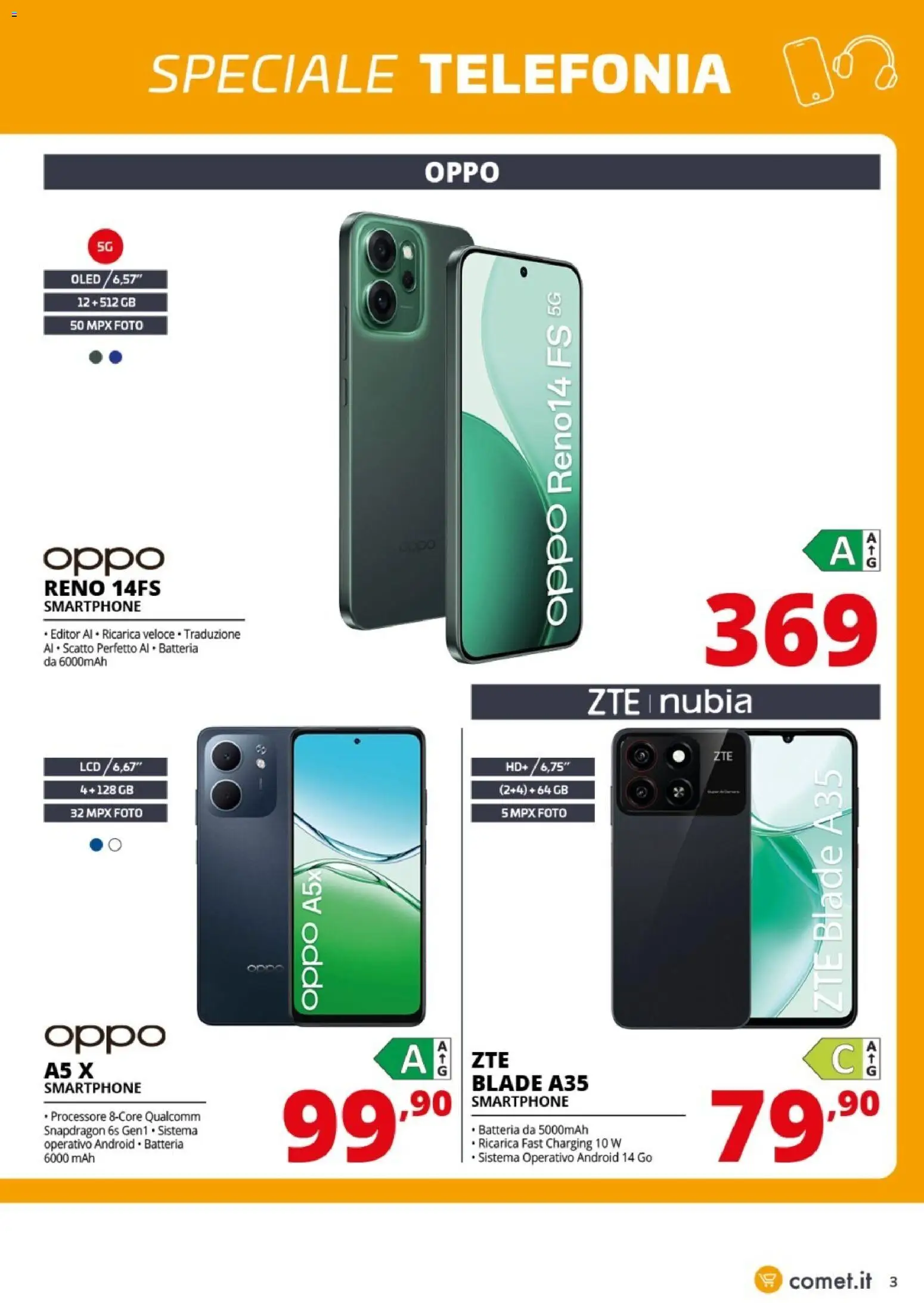 Volantino Comet del 23.01.2026 | Pagina: 3 | Prodotti: Smartphone, Batteria