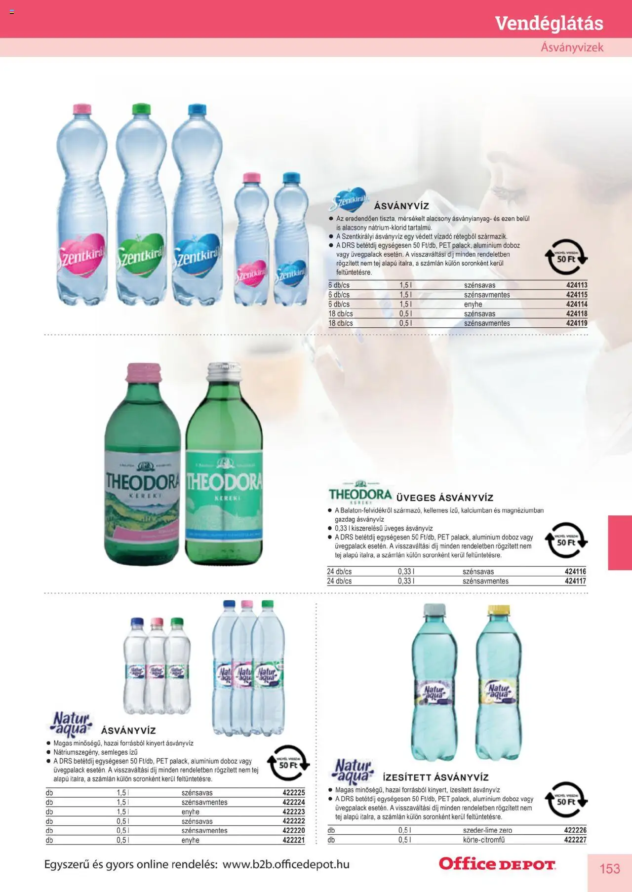 Office Depot akciós ujság - amely érvényes a következő dátumtól: 10.04.2025 | Oldal: 153 | Termékek: Szentkirályi ásványvíz, Doboz, Tej, Ásványvíz