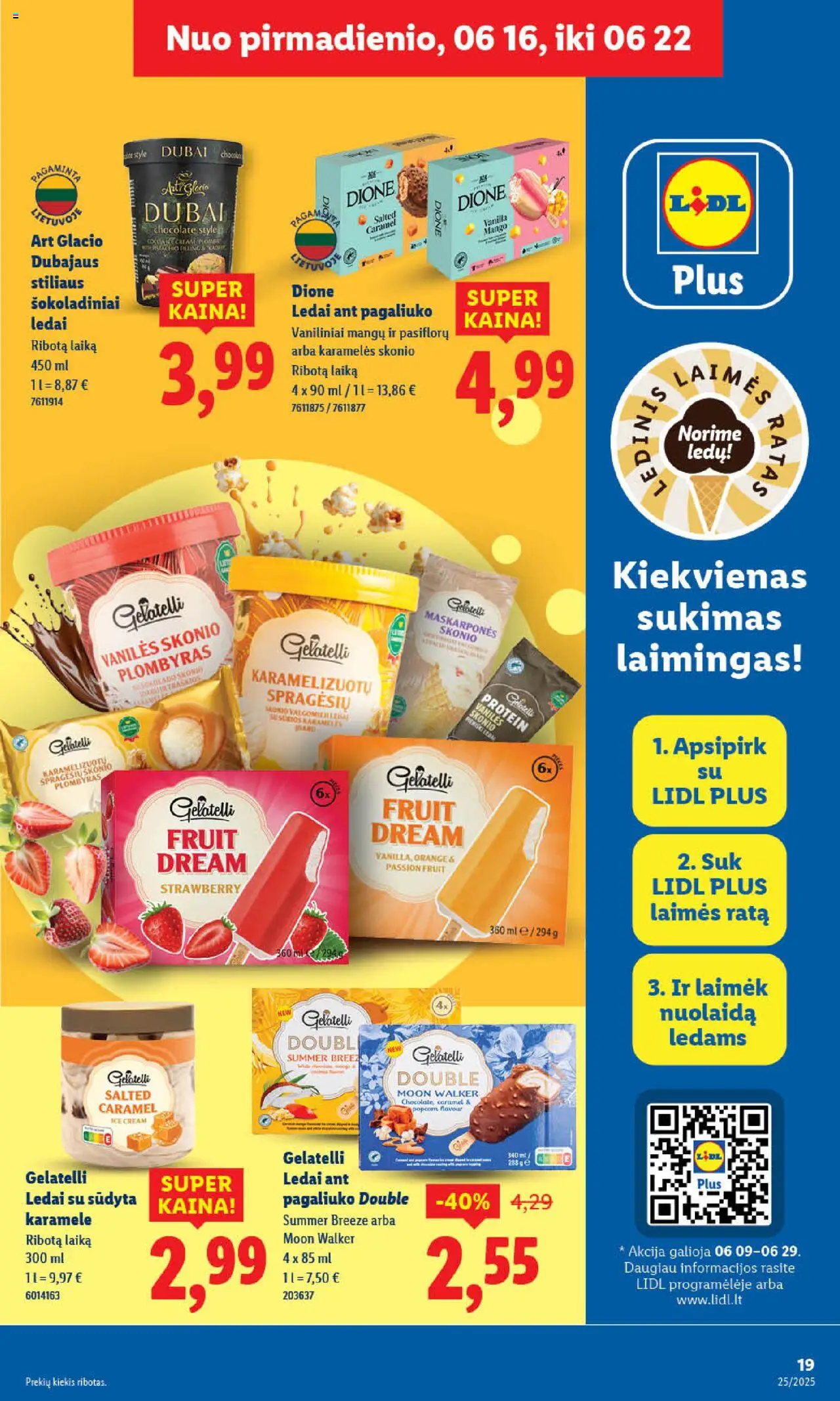 LIDL leidinys│galioja nuo 16.06.2025 | Puslapis: 19 | Prekių: Ledai, Plombyras