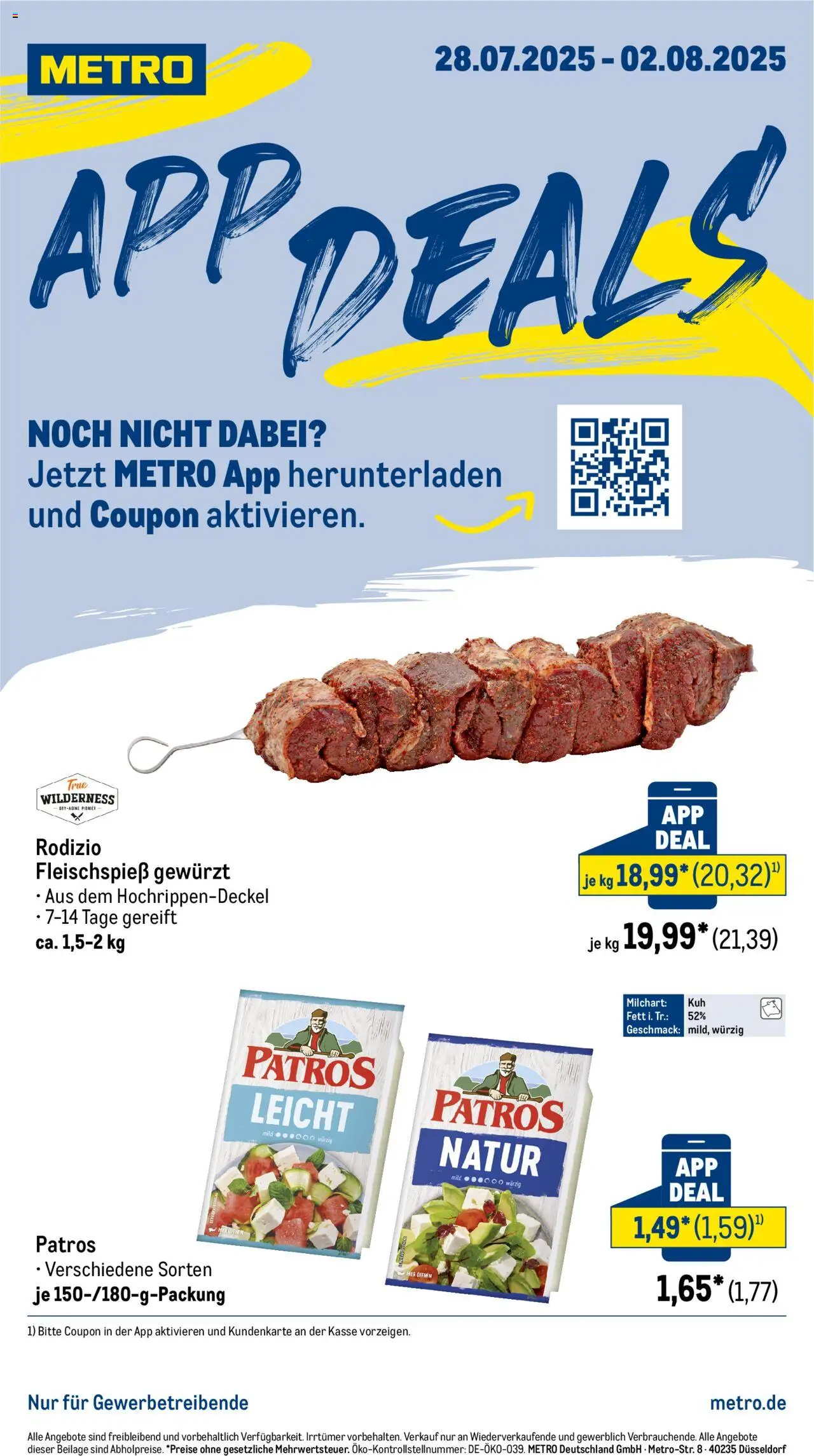 Metro App Deals - gültig ab dem 28.07.2025 | Seite: 1 | Produkte: Patros