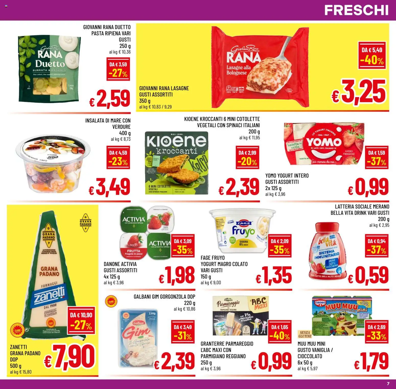 Volantino A&O del 15.04.2026 | Pagina: 7 | Prodotti: Frutta, Latte, Pasta, Burrata