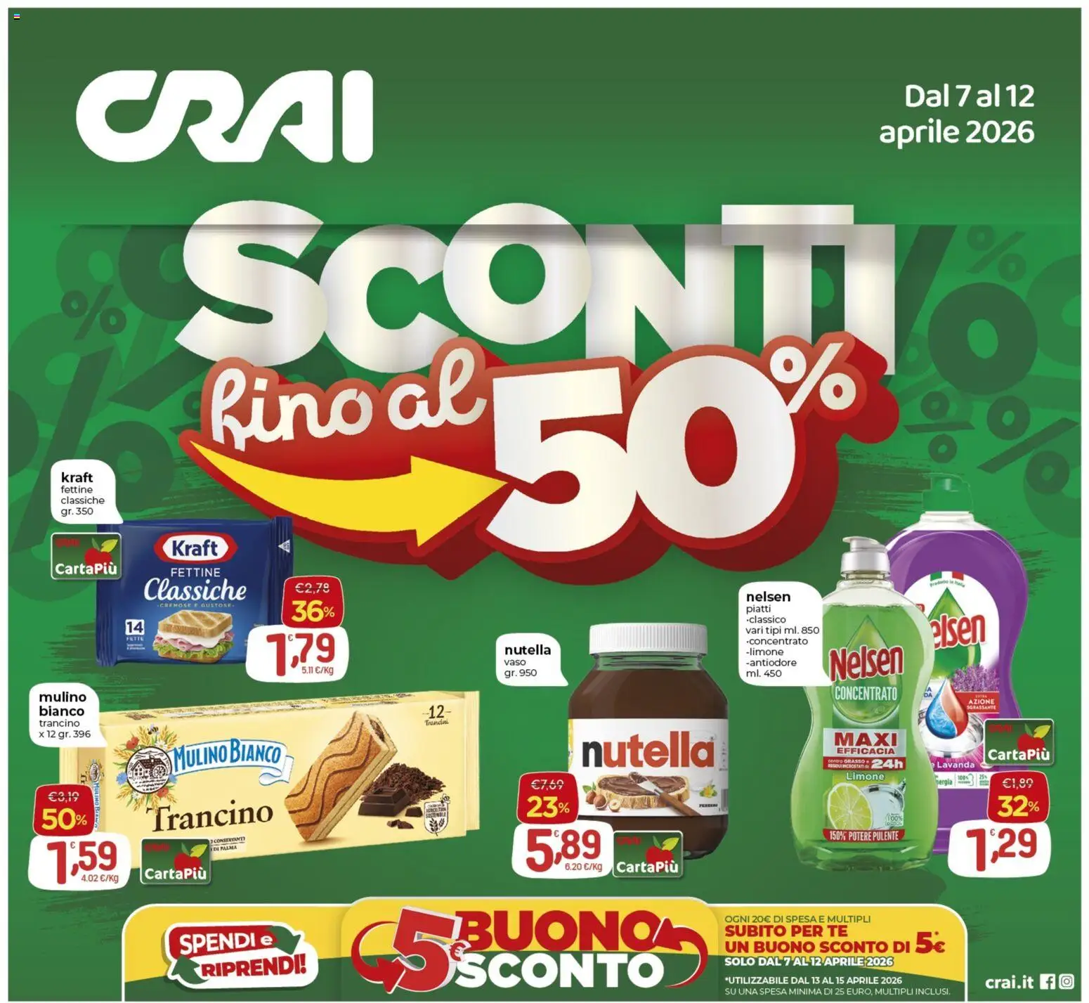 Volantino CRAI del 07.04.2026 | Pagina: 1 | Prodotti: Limone, Nutella, Lavanda, Vaso