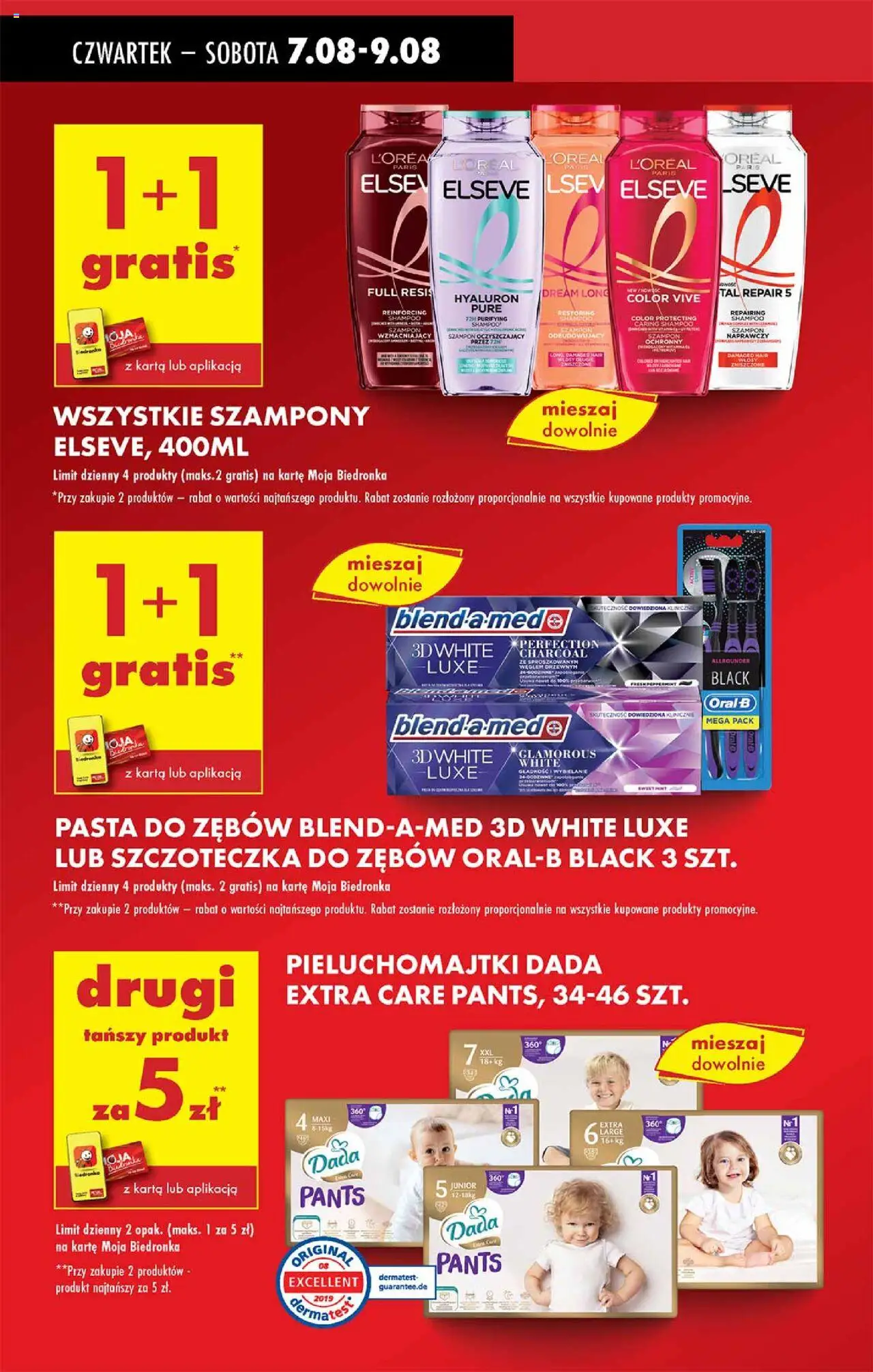 Biedronka gazetka - Oferta W tym tygodniu od 07.08.2025 | Strona: 10 | Produkty: Karta, Pieluchomajtki, Pasta do zębów, Szczoteczka do zębów
