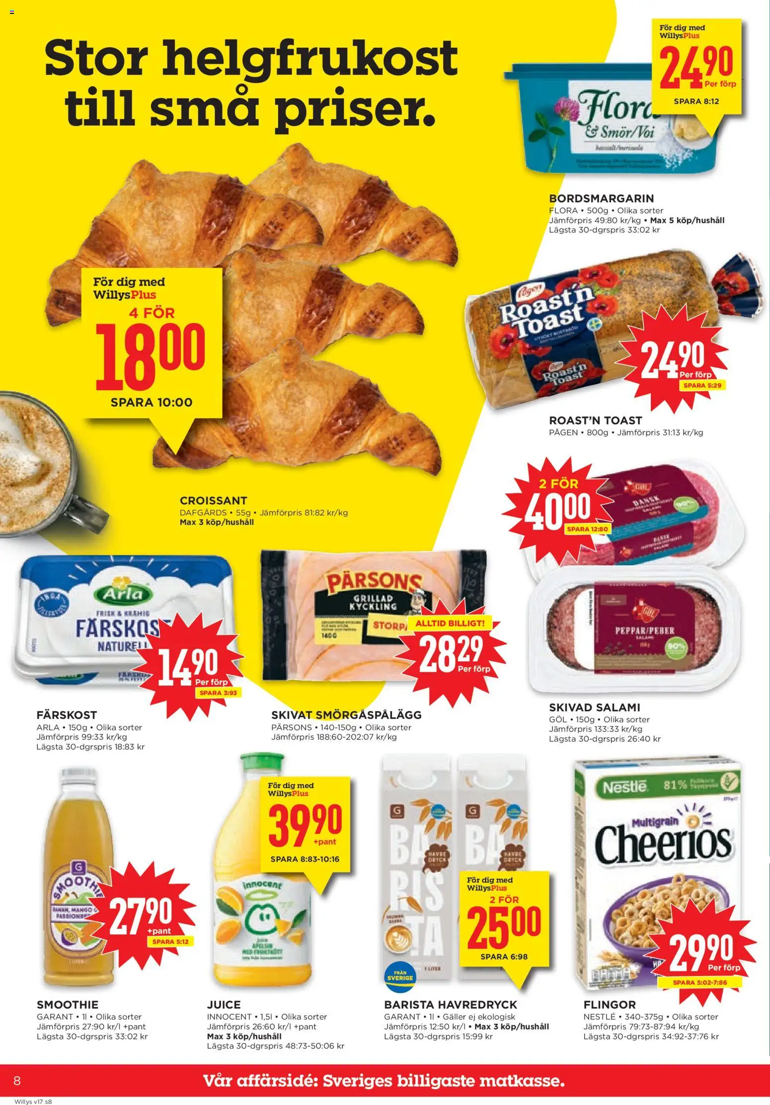 Willys reklamblad aktuell från 20.04.2026 | Sida: 8 | Produkter: Smörgåspålägg, Salami, Flingor, Mango