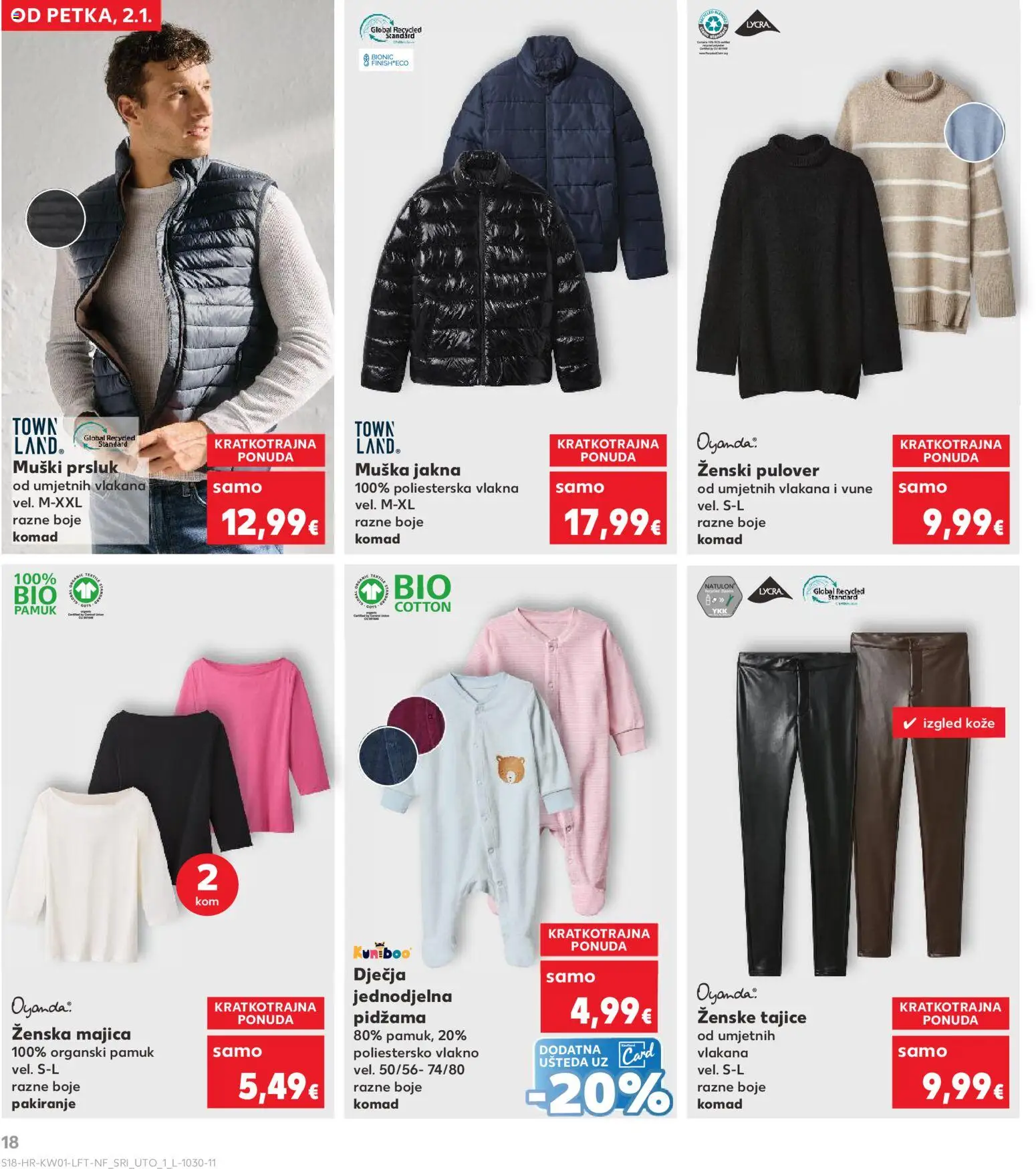 Kaufland katalog | vrijedi od 02.01.2026 | Stranica: 18 | Proizvodi: Majica, Prsluk, Jakna, Tajice