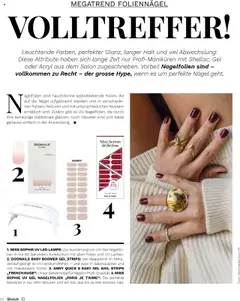 MISS SOPHIE UV LED LAMPE, Zur Aushärtung von UV-Gel-Nagelfolien in nur 60 Sekunden; funktioniert mit allen Folien und UV-Lacken. – gültig ab 12.09.2025 | Seite: 34 | Produkte: Lampe