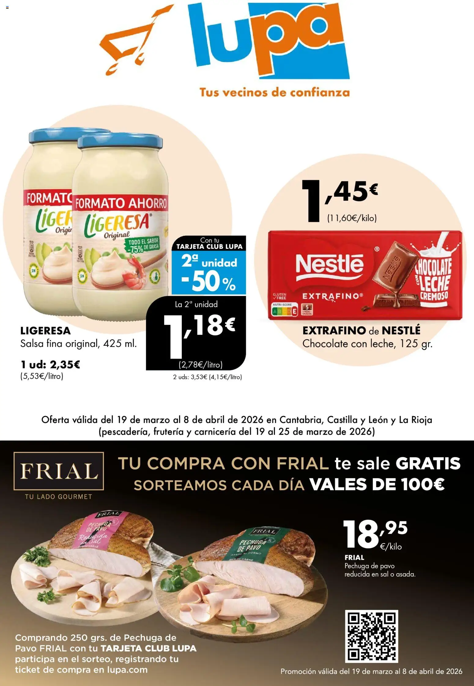Lupa Supermercados folleto │ válido desde el 19.03.2026 | Página: 1 | Productos: Leche, Chocolate, Té, Horno