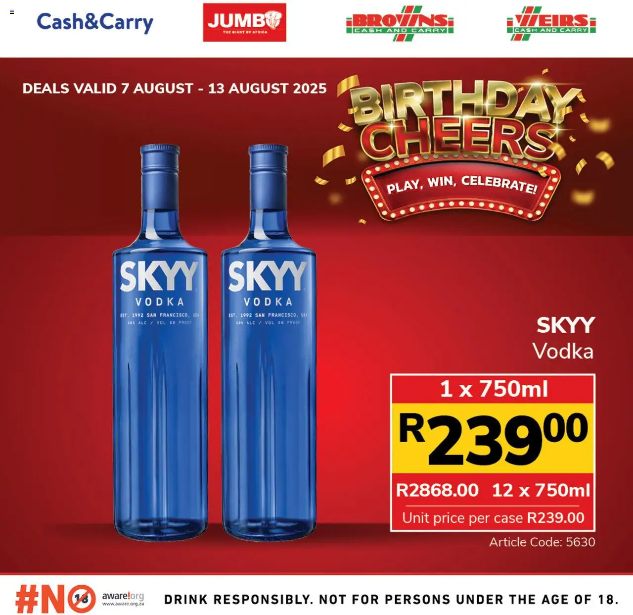 Jumbo Bulk Liquor Specials │ valid from 07.08.2025 | Page: 2 | Products: Case, Vodka