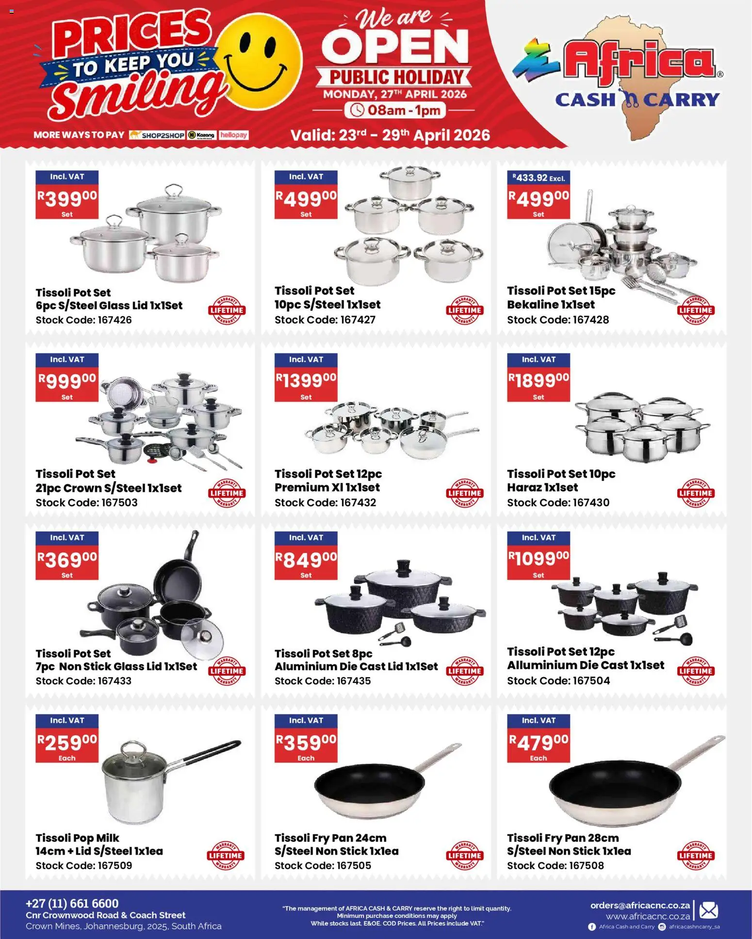 New Africa Cash & Carry catalogue – valid from 23.04.2026 | Page: 27 | Products: Milk, Stock