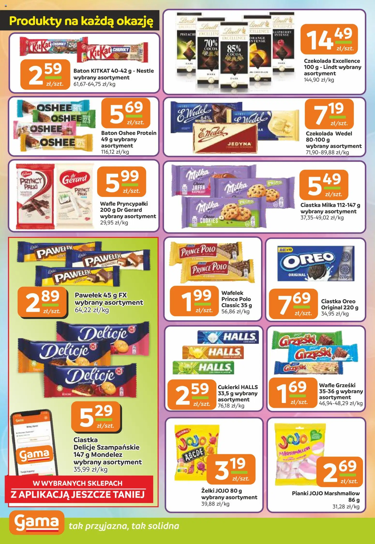 Gama Gazetka od 30.10.2025 | Strona: 4 | Produkty: Wafle, Baton, Żelki, Czekolada