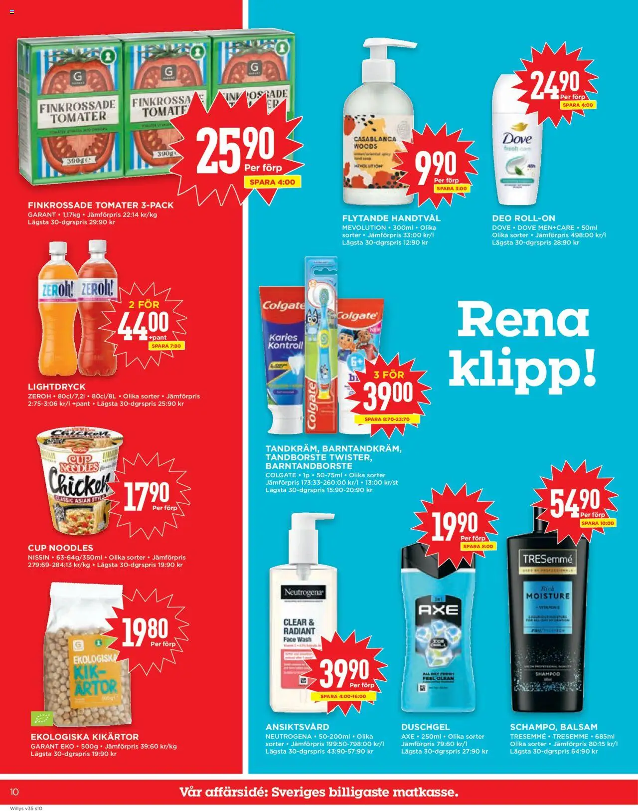Willys reklamblad aktuell från 25.08.2025 | Sida: 10 | Produkter: Balsam, Kikärtor, Deodorant, Handtvål