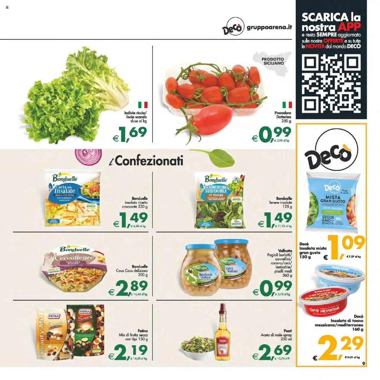 Volantino Decò del 22.08.2025 | Pagina: 10 | Prodotti: Pesce, Fagioli, Cous cous, Piselli