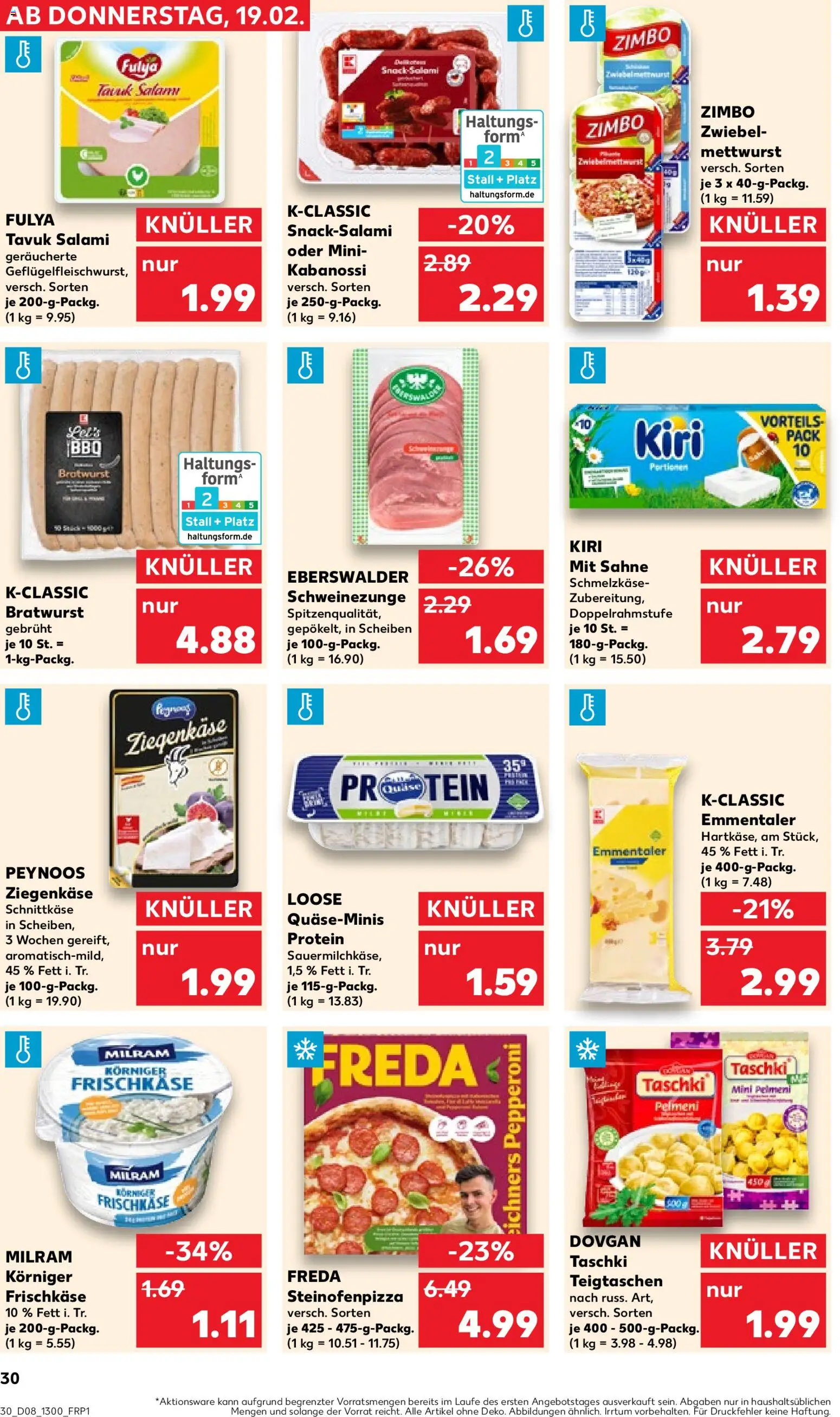 Kaufland prospekt Bremen	 – gültig ab 19.02.2026 | Seite: 30 | Produkte: Ziegenkäse, Milram, Pizza, Frischkase
