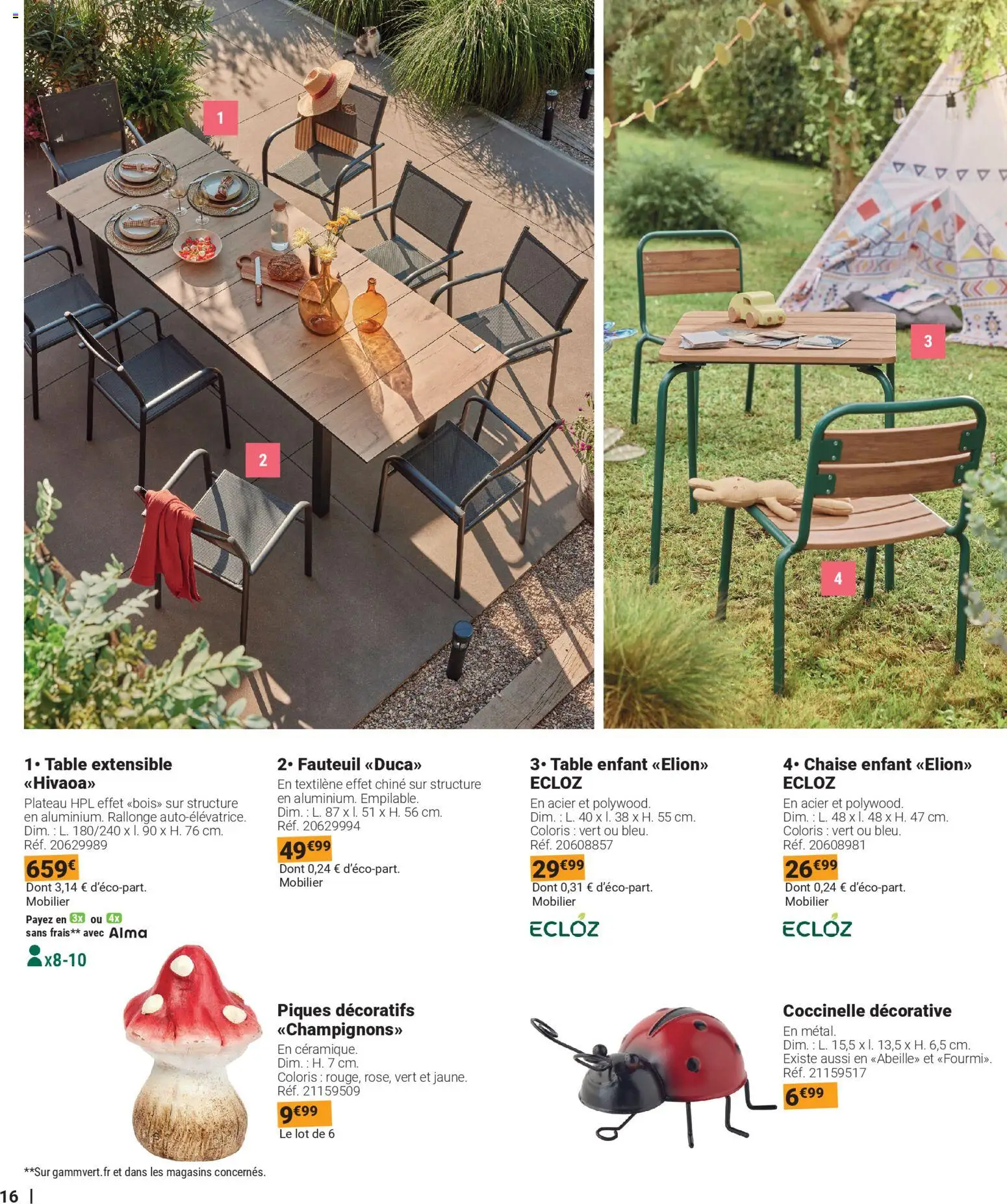 {H1} | Page: 16 | Produits: Plateau, Fauteuil, Table, Chaise
