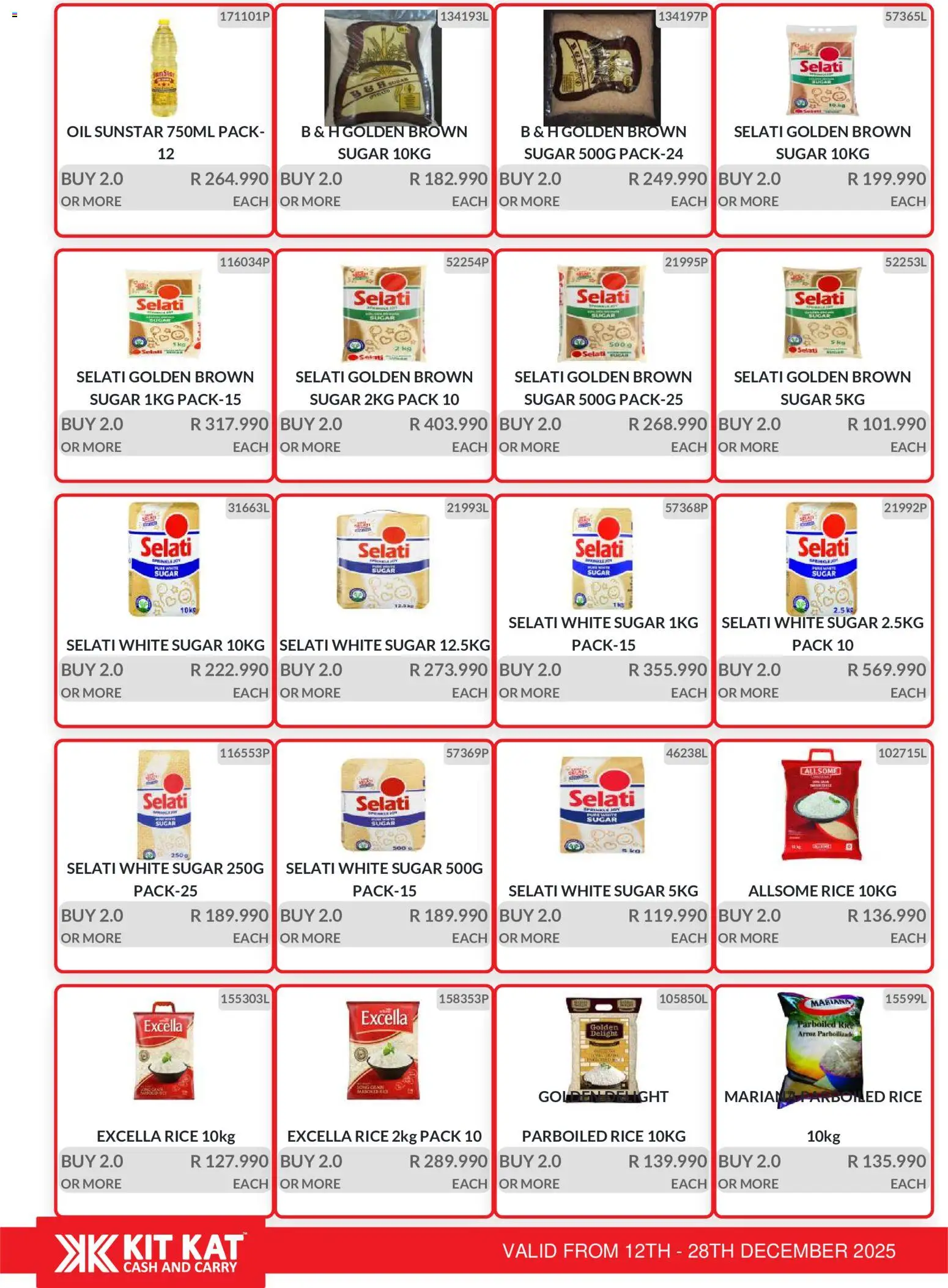 New KIT KAT Cash & Carry catalogue – valid from 12.12.2025 | Page: 9 | Products: Oil, Rice, Sugar
