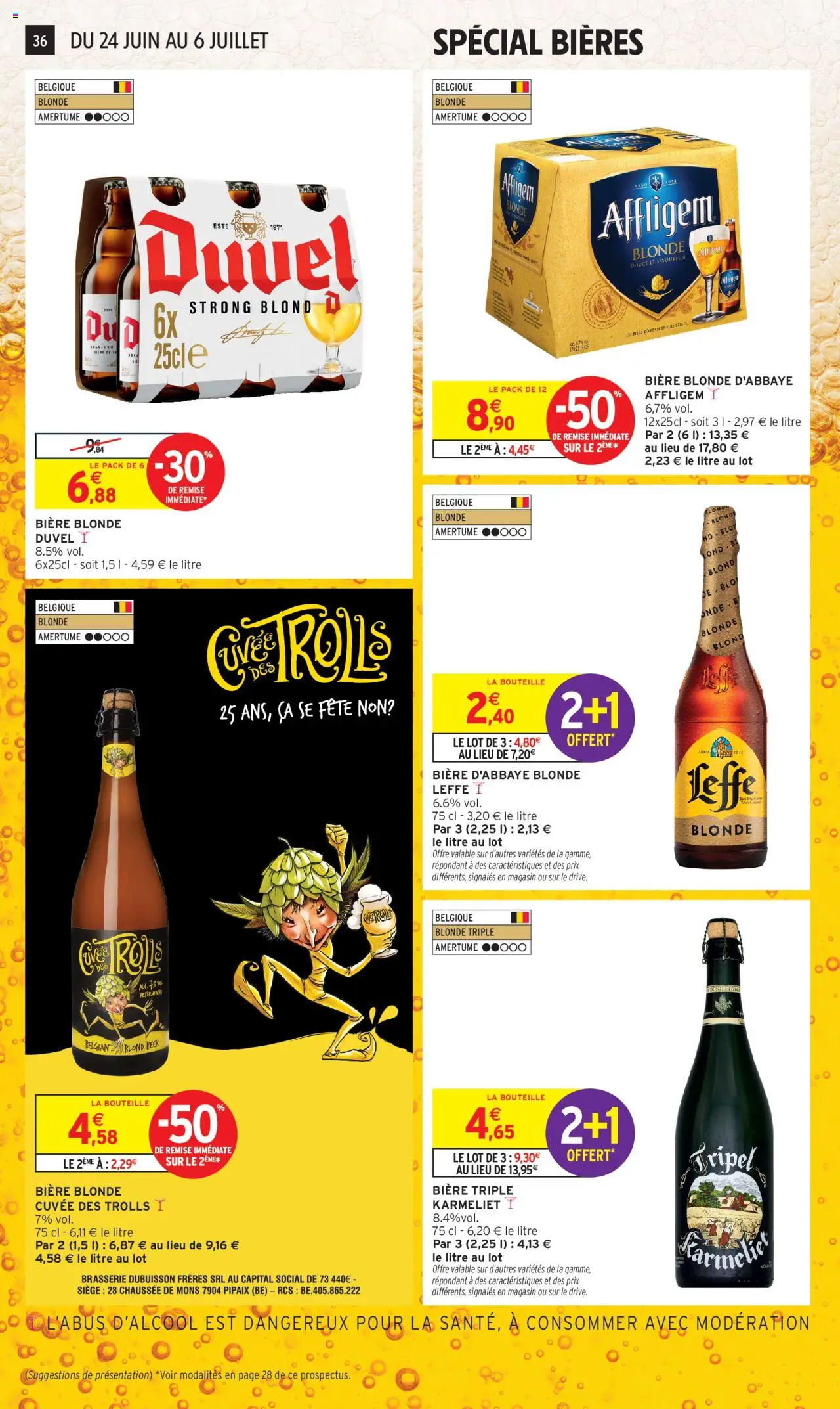  | Page: 38 | Produits: Bière blonde, Bière, Thé