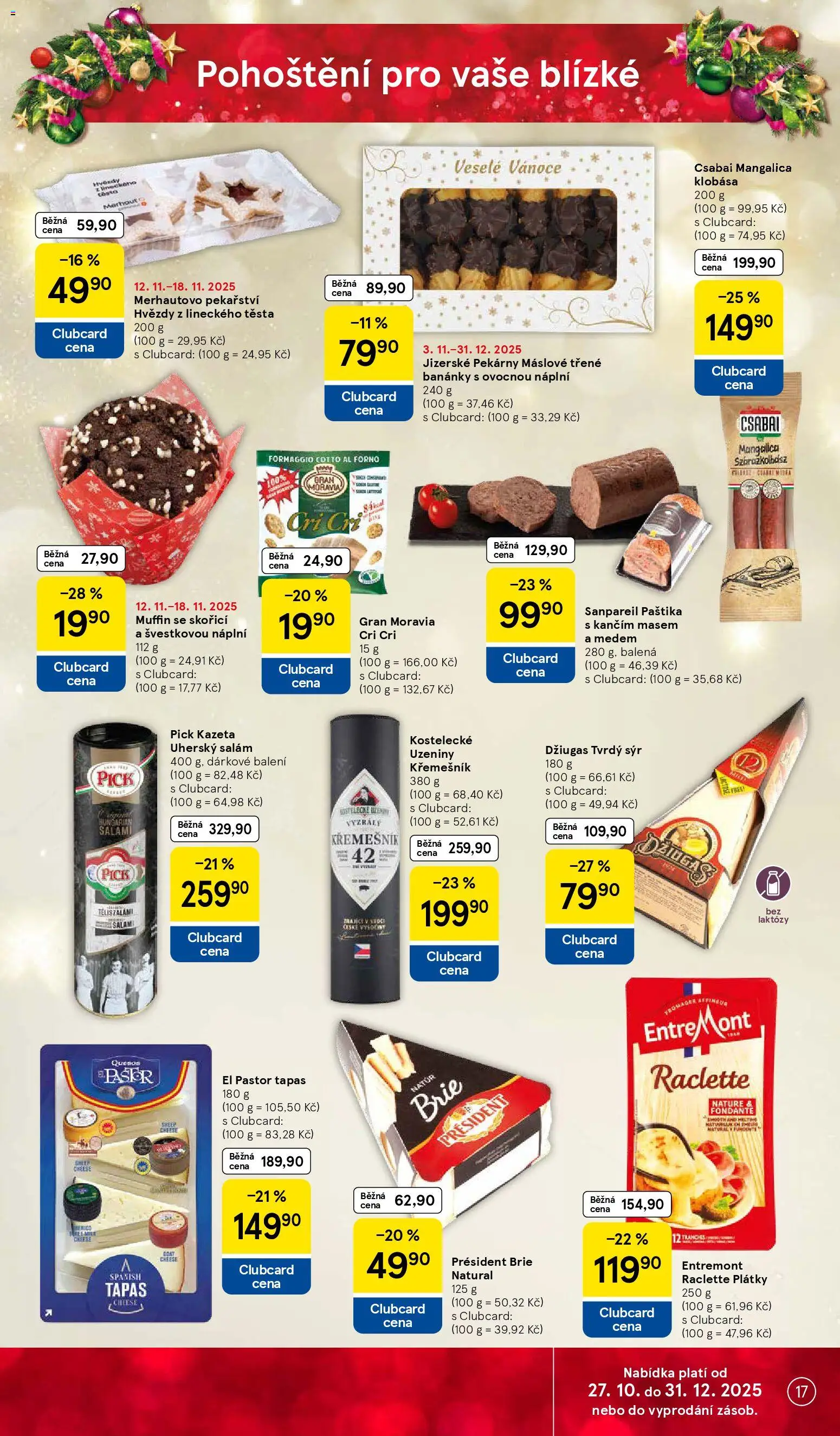 Tesco leták - Hypermarket od 12.11.2025 | Strana: 17 | Produkty: Salám, Klobása, Uzeniny, Tvrdý sýr