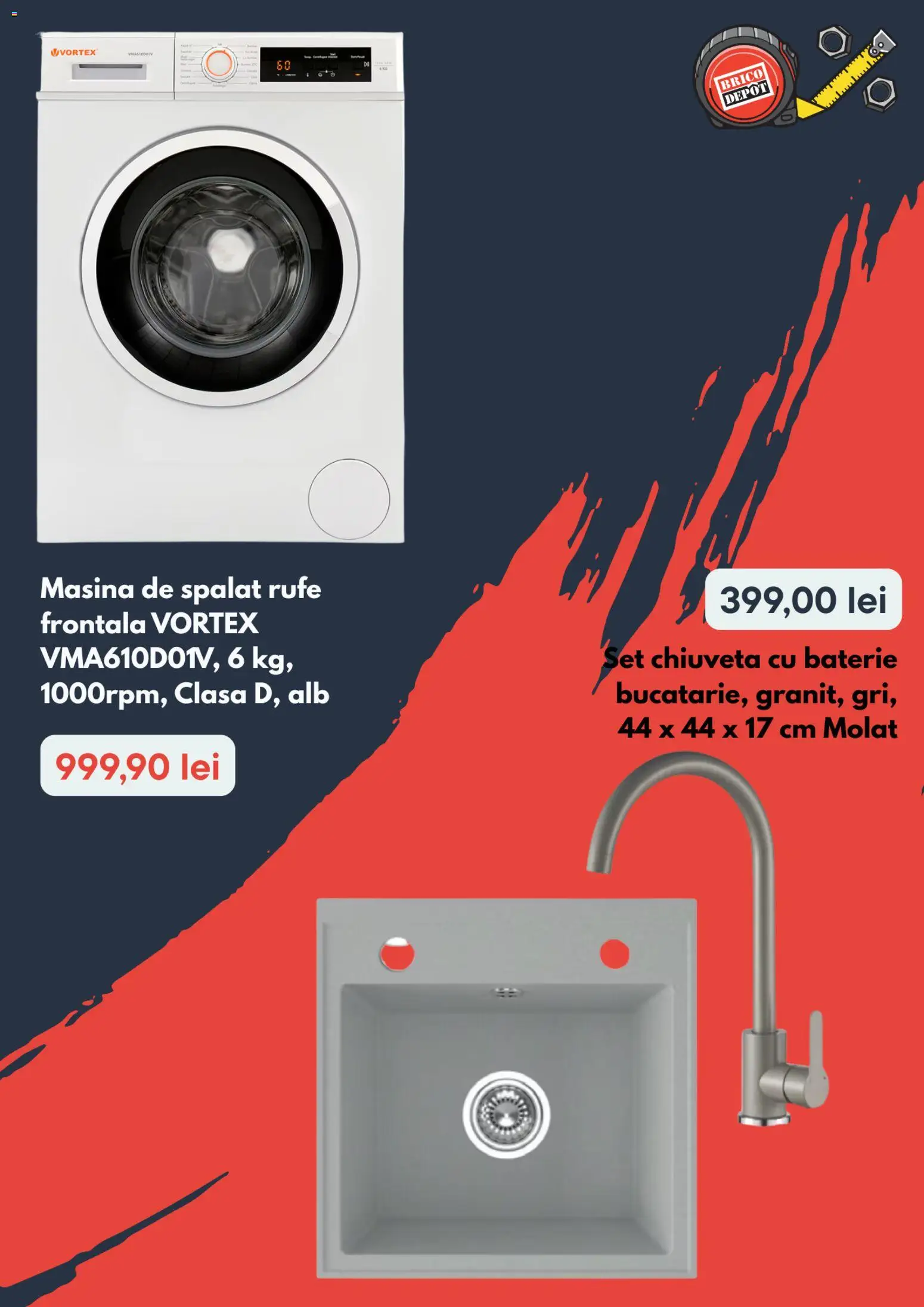 Noul catalog Brico Depot – valabil de la 15.01.2026 | Pagină: 3 | Produse: Mașină De Spălat, Chiuvetă, Baterie