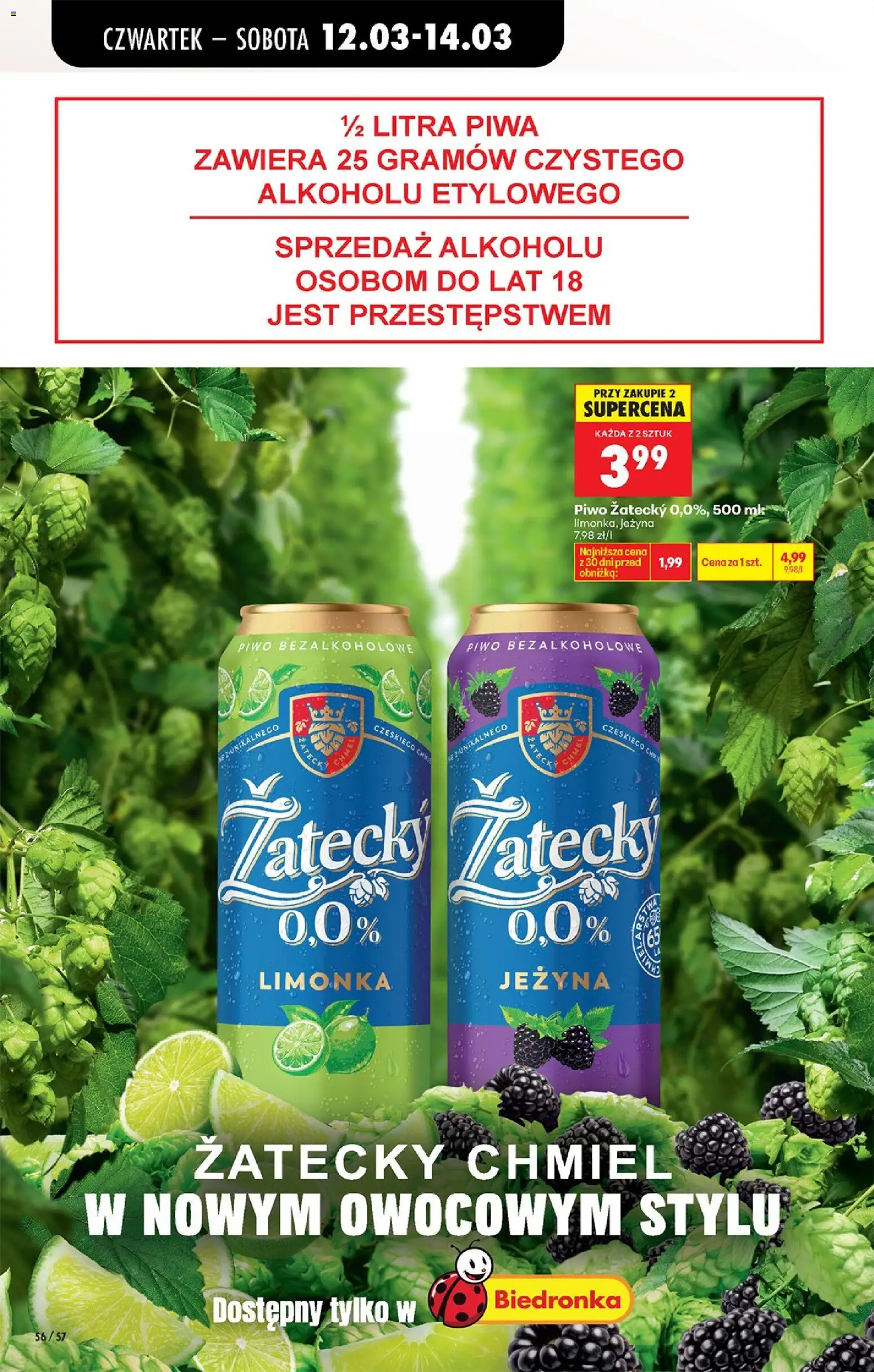Biedronka gazetka od czwartku od 12.03.2026 | Strona: 68 | Produkty: Limonka, Piwo