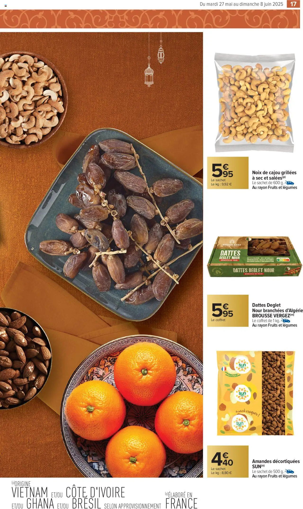  | Page: 17 | Produits: Amandes décortiquées, Noix de cajou, Noix, Amandes