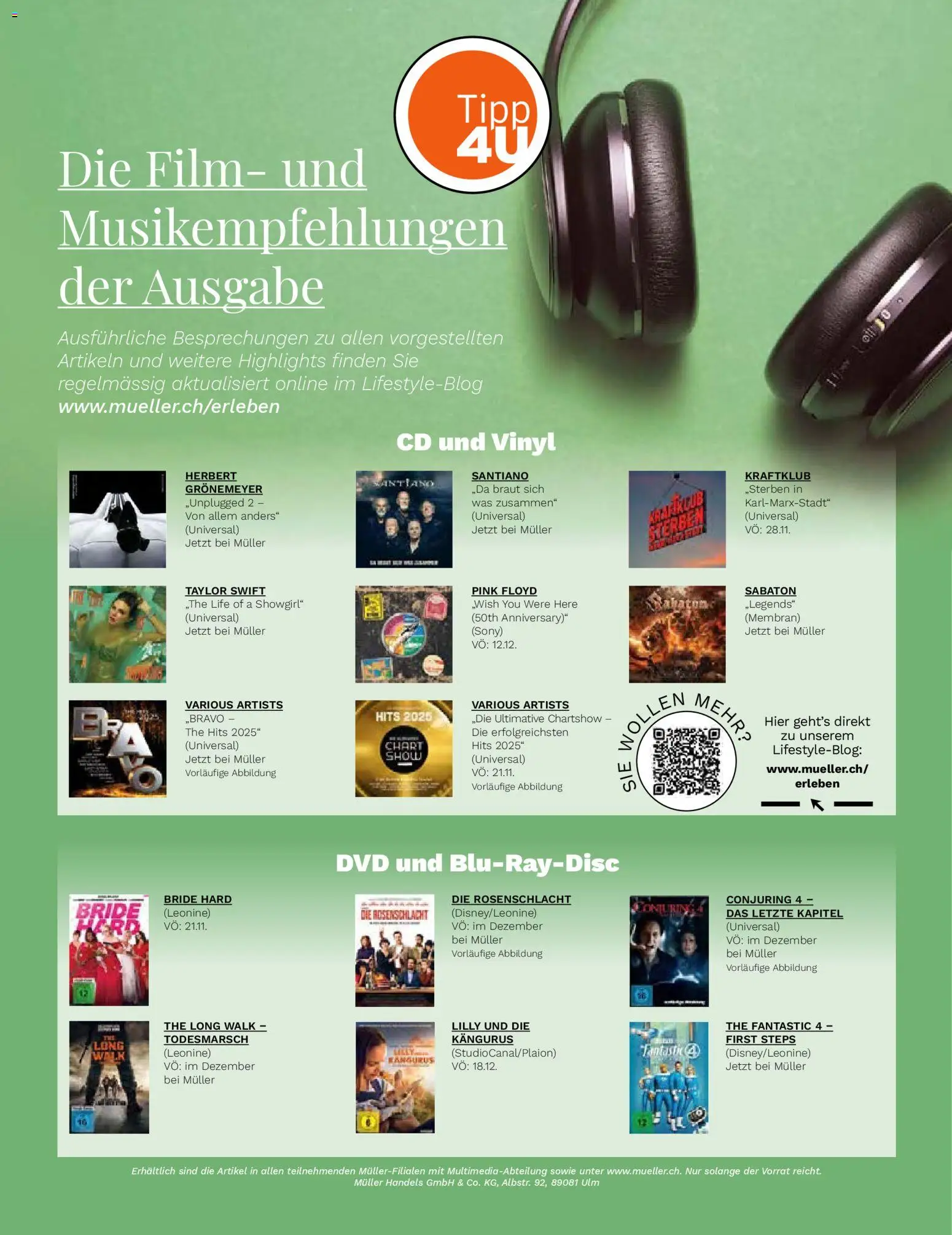 Müller Magazin – gültig ab 14.11.2025 | Seite: 52 | Produkte: DVD, Sony