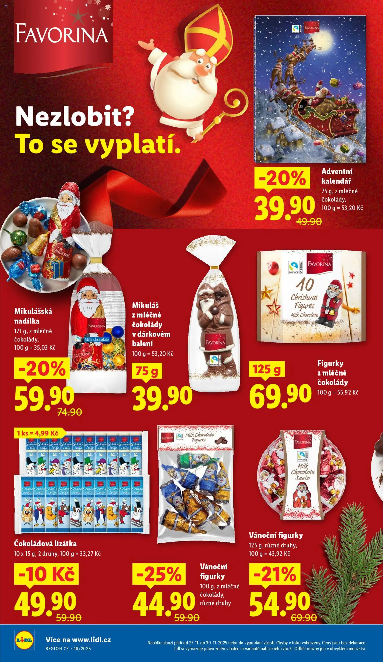 Lidl Black Friday od 27.11.2025 | Strana: 30 | Produkty: Adventní kalendář, Kalendář, Figurky, Milk chocolate