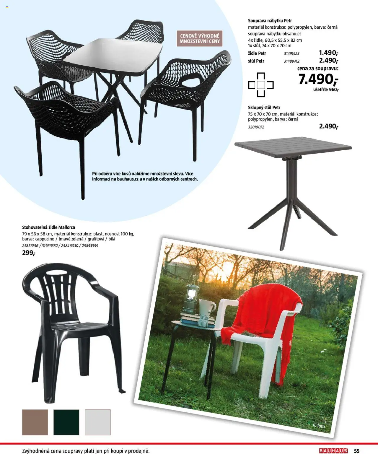 Bauhaus katalog Zahradní nábytek od 01.04.2025 | Strana: 55 | Produkty: Stůl, Židle