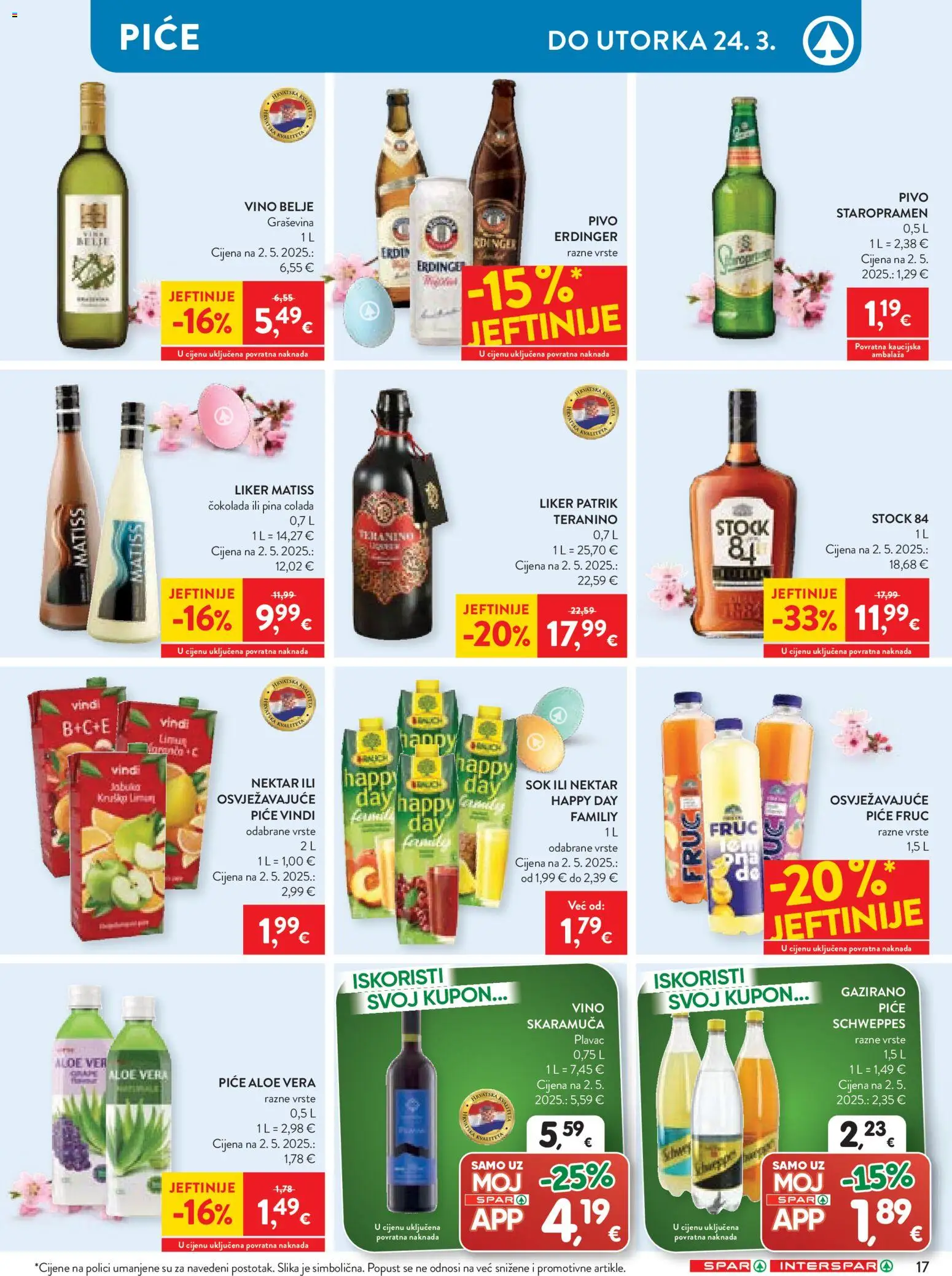 Spar katalog | vrijedi od 18.03.2026 | Stranica: 20 | Proizvodi: Staropramen, Sok, Vino, Teranino