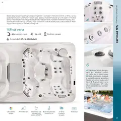 Vířivá vana, 40 proudových trysek, 16x LED, Osvětlený vodopád, Čerpadla 2x 3 HP + W-EC cirkulační od 16.04.2025 | Strana: 25 | Produkty: Bazén, Křeslo, Vana, LED