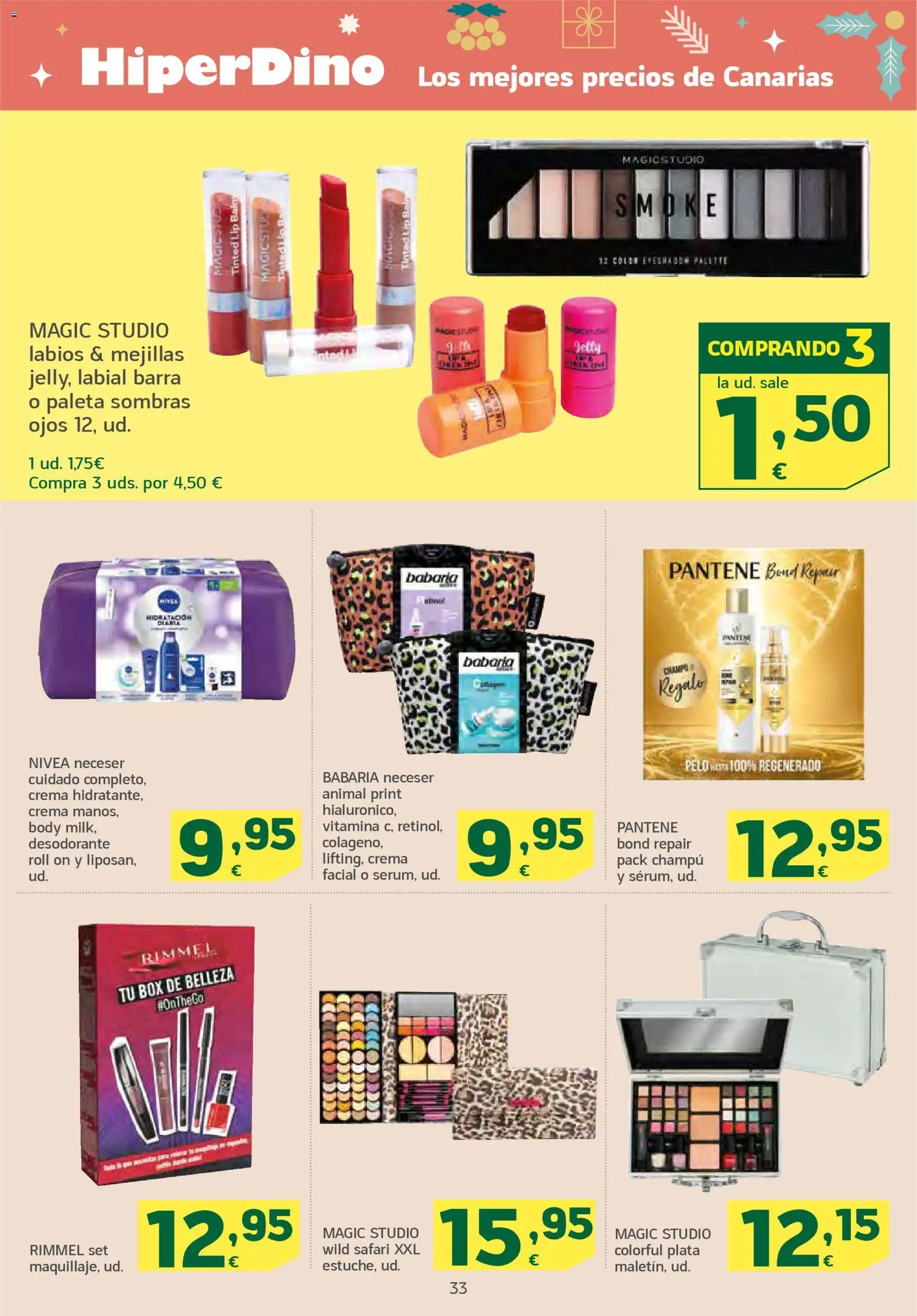 HiperDino folleto │ válido desde el 18.12.2025 | Página: 33 | Productos: Champú, Desodorante, Body, Neceser